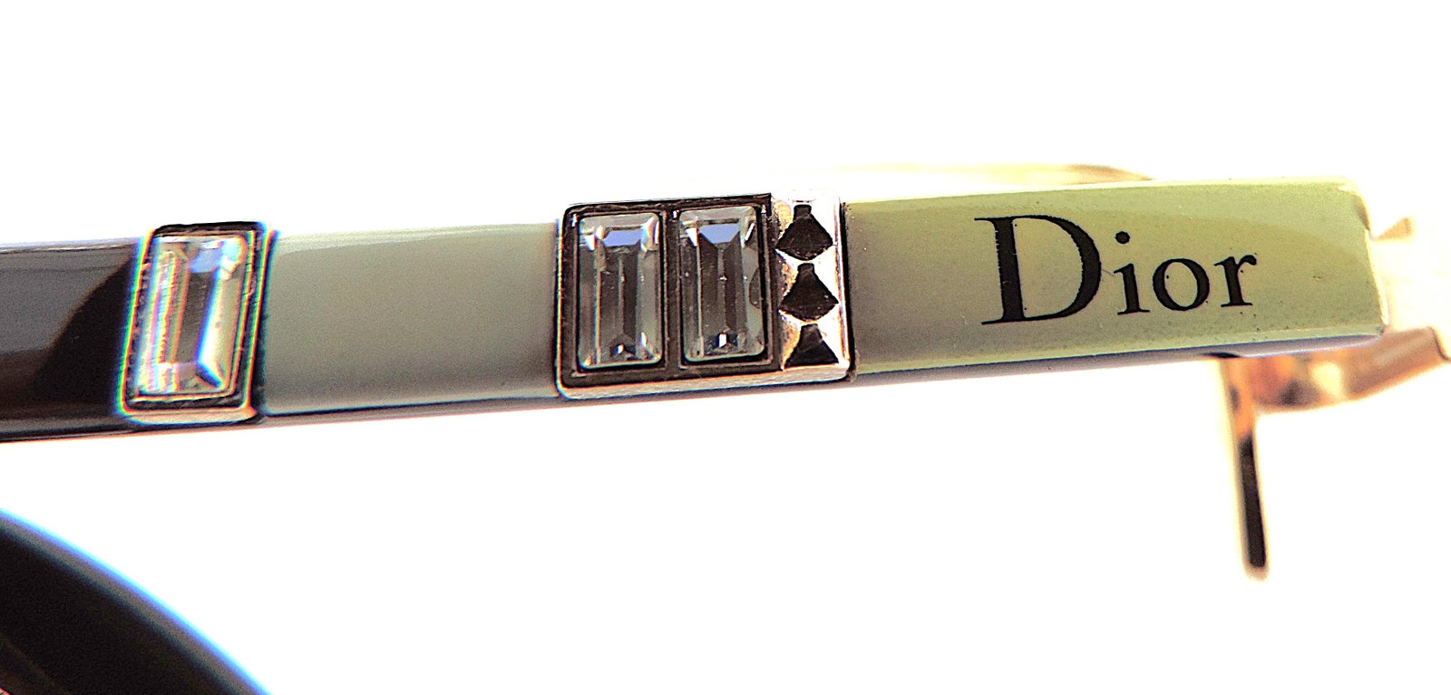 Christian Dior Prescription Glasses Frames Gold With Crystal Accents Includes Case - 5