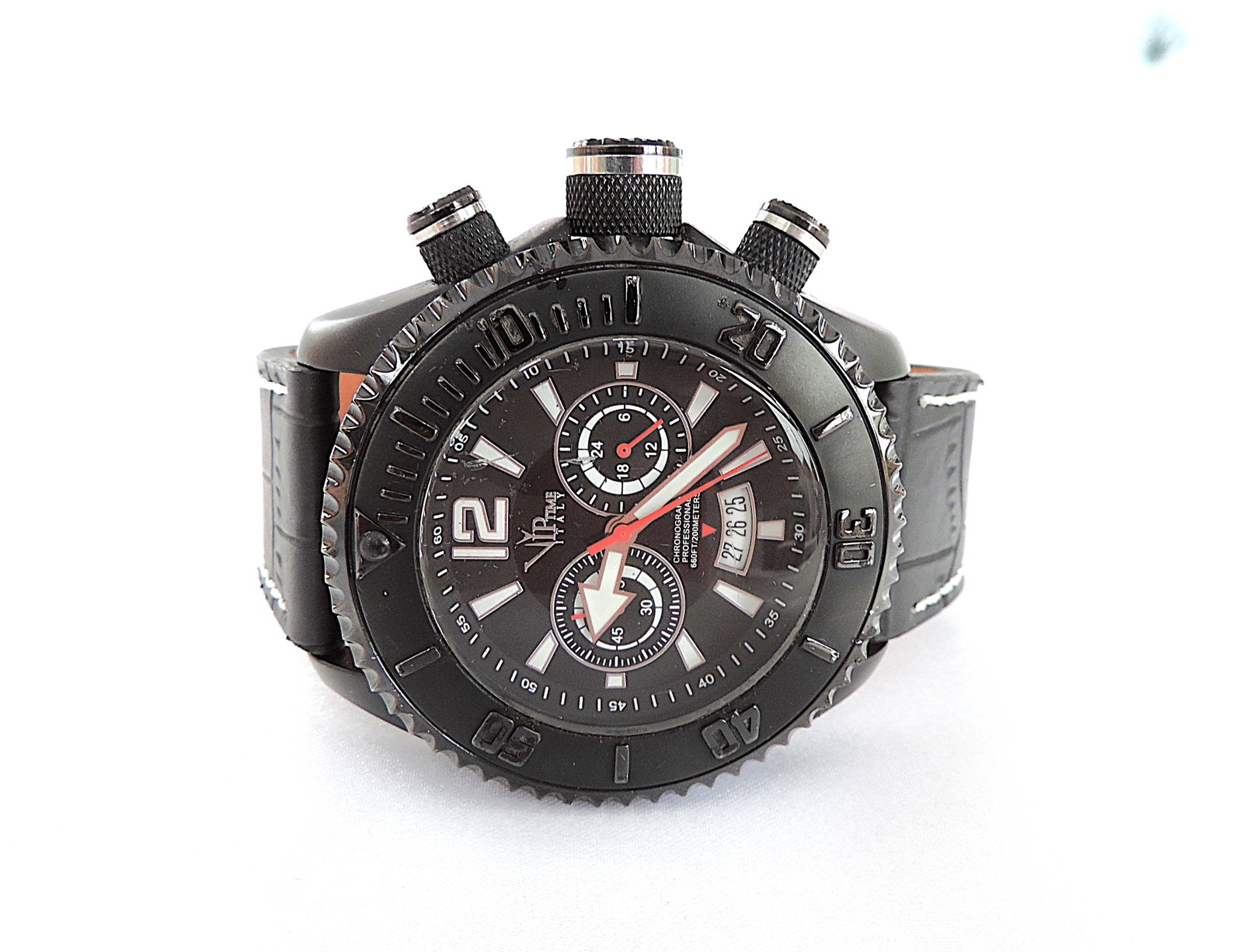 Men's VIP Time Italy Black Chronograph 200m Diver Watch - 2