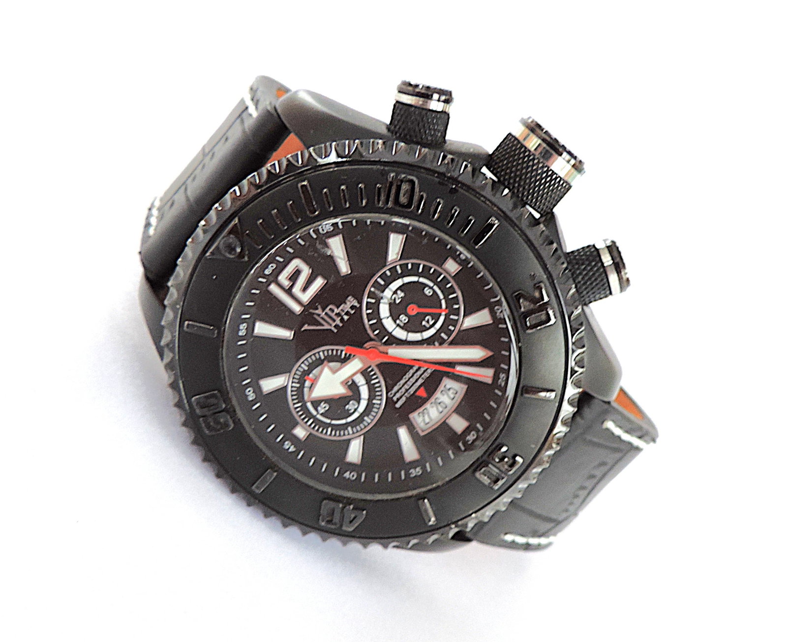 Men's VIP Time Italy Black Chronograph 200m Diver Watch - 3