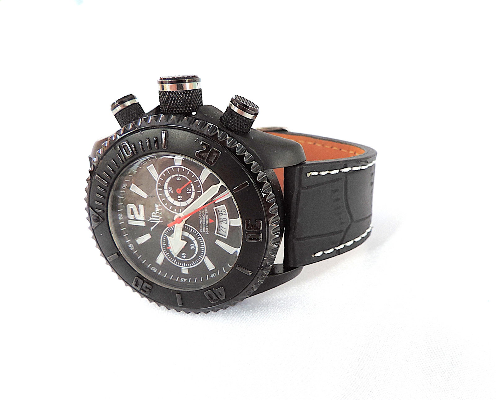 Men's VIP Time Italy Black Chronograph 200m Diver Watch - 4
