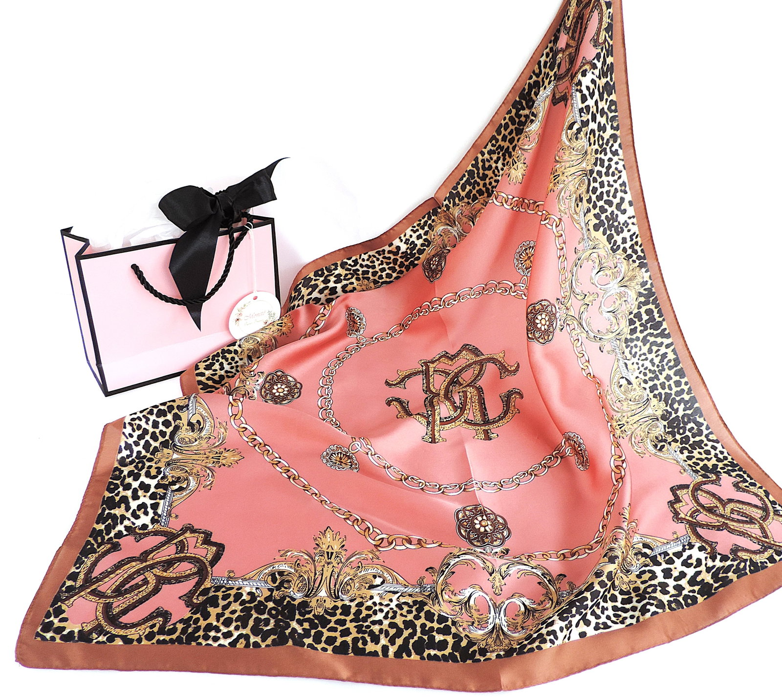 Moneté Paris 100% Silk Renaissance Style Print Scarf 'New' - 6