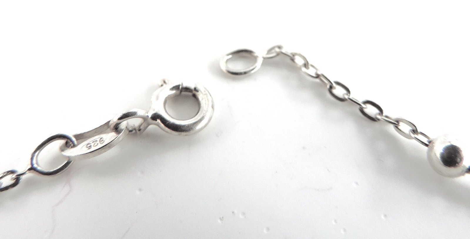 925 Sterling Silver Ball Chain Bracelet 'New' - 2