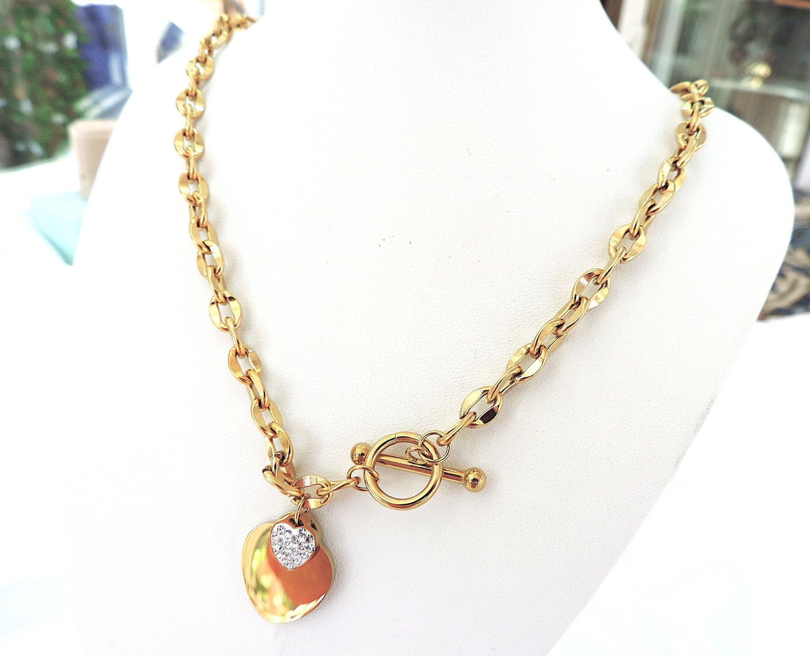 Orrevé Gold Plated Crystal Heart Necklace 'New With Gift Box' - 2