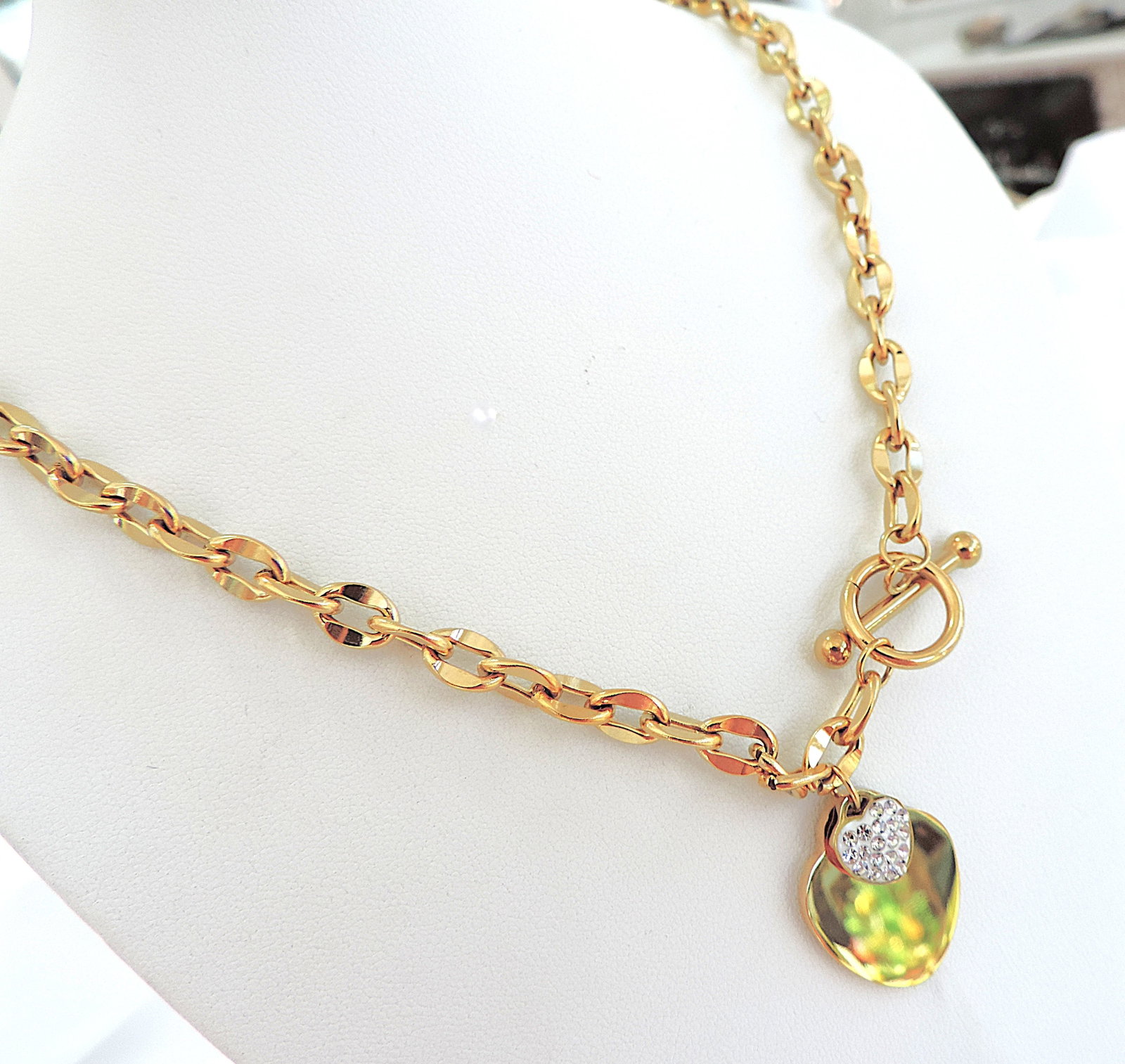 Orrevé Gold Plated Crystal Heart Necklace 'New With Gift Box' - 3