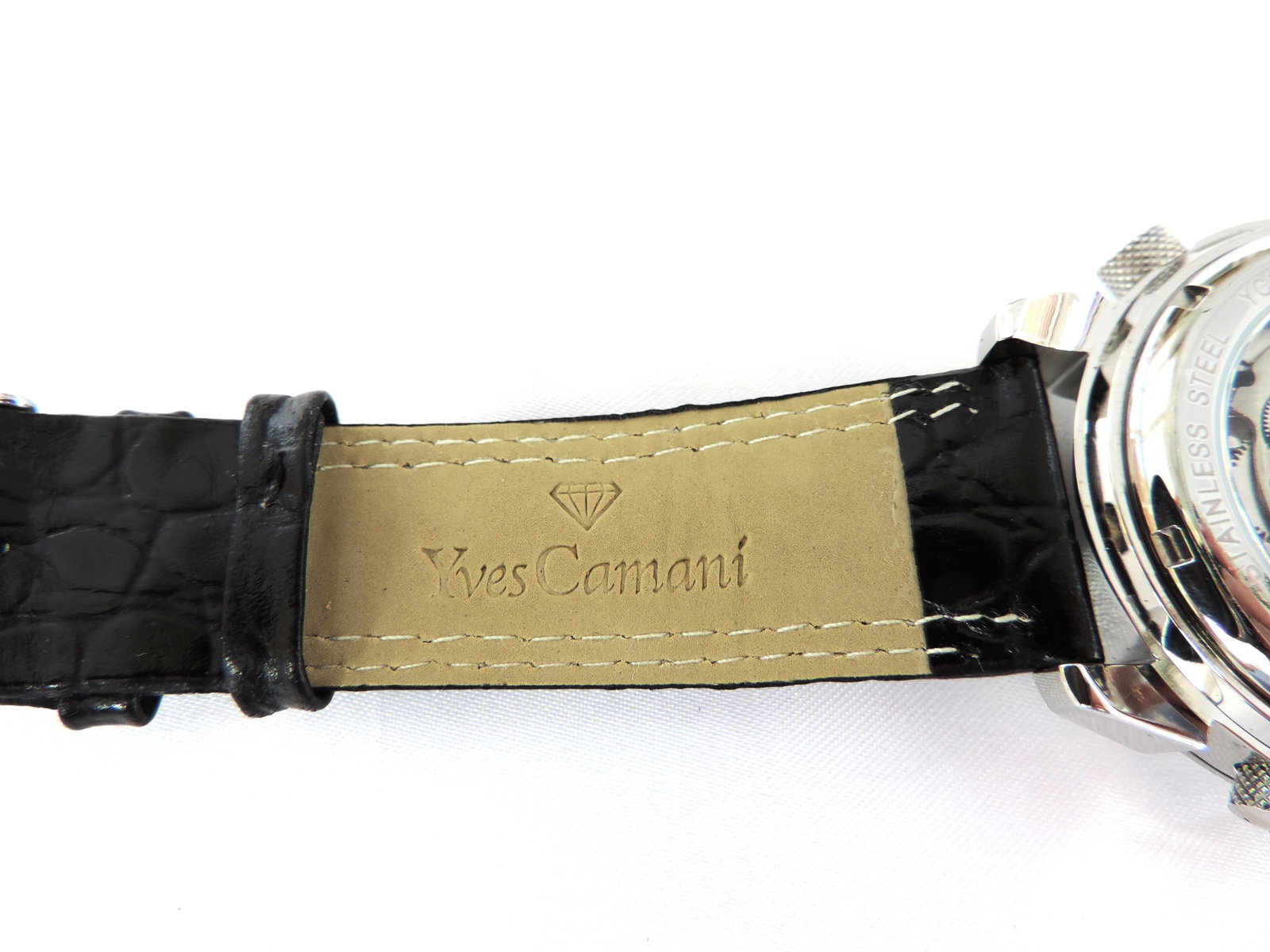 Yves Camani Automatic Watch YC1029-G World Timer Black Leather Strap 'New' - 11
