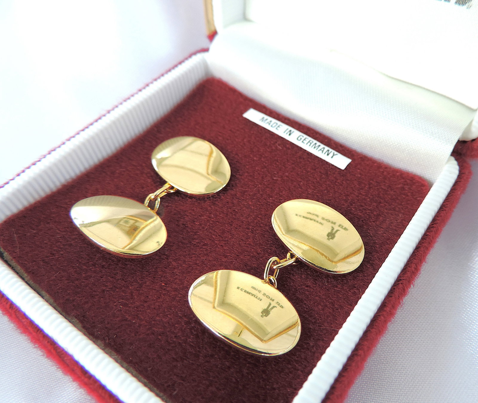 Vintage Gold Plated Cufflinks Made In West Germany Original Box - 2