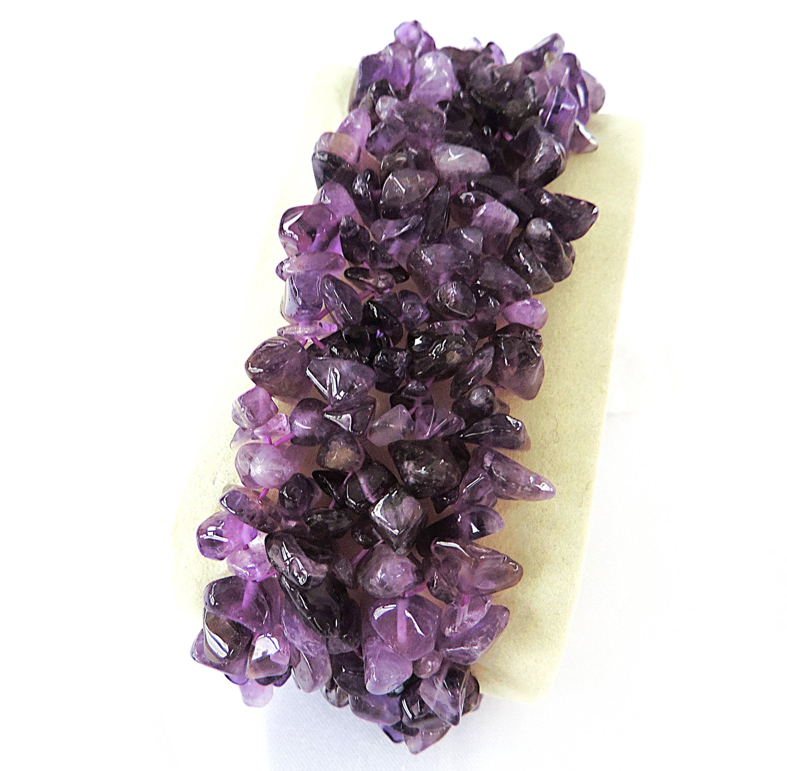 Chunky Amethyst Stone Chip Stretch Bracelet 'New' - 2
