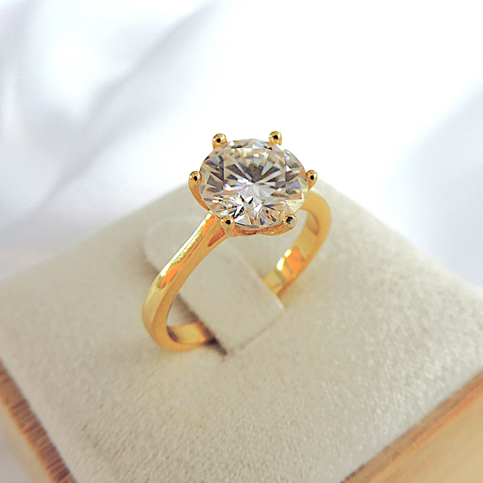 18k Gold 925 Silver 1.44 Carat Moissanite Solitaire Ring 'New' - 2