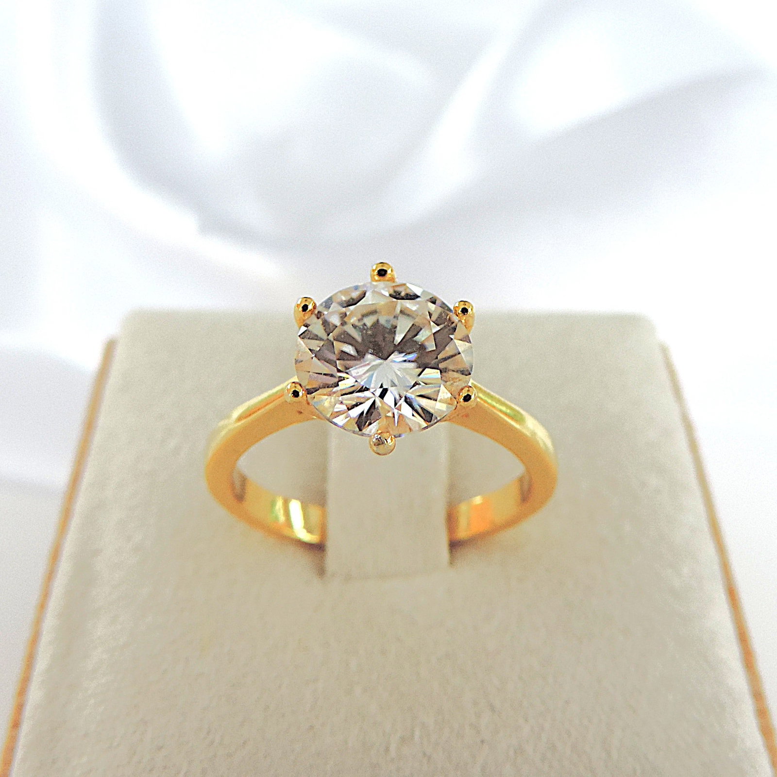 18k Gold 925 Silver 1.44 Carat Moissanite Solitaire Ring 'New' - 3