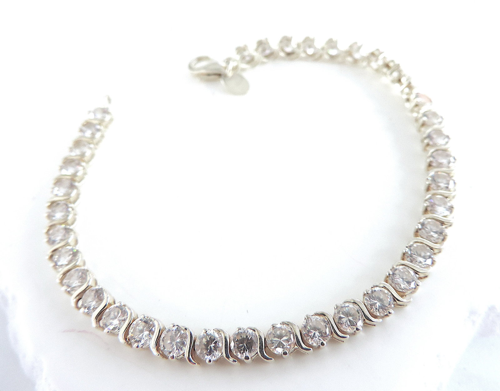 925 Silver 6 Carat CZ GemstoneTennis Bracelet - 2