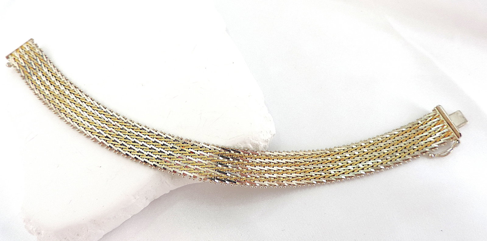 Vintage 925 Bi-Colour Silver & Gold MILOR of Italy Bracelet - 2