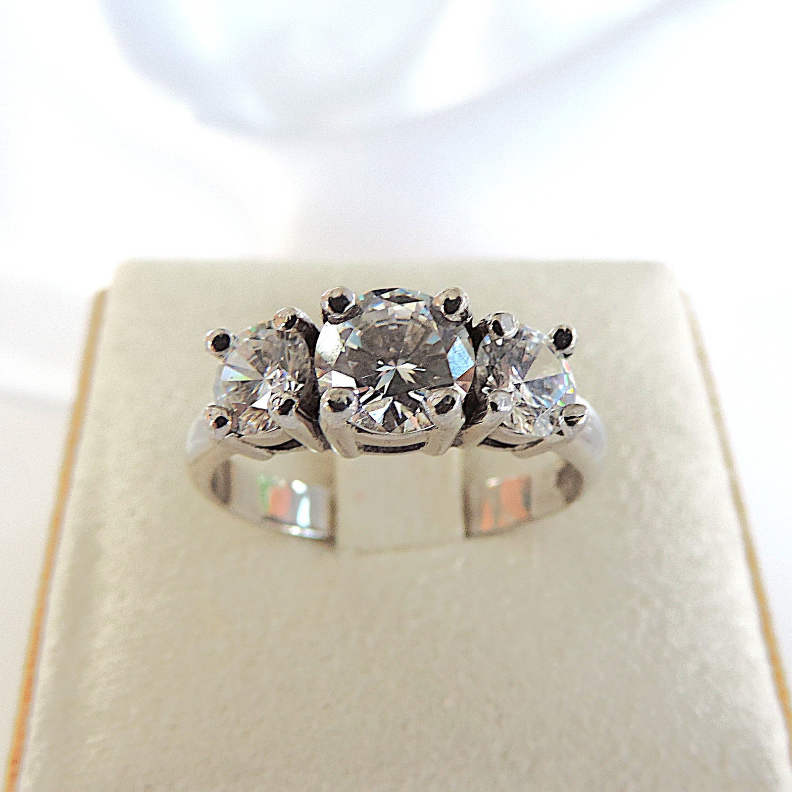 925 Silver 1.26 Carat Moissanite Trilogy Ring (1 of 4)