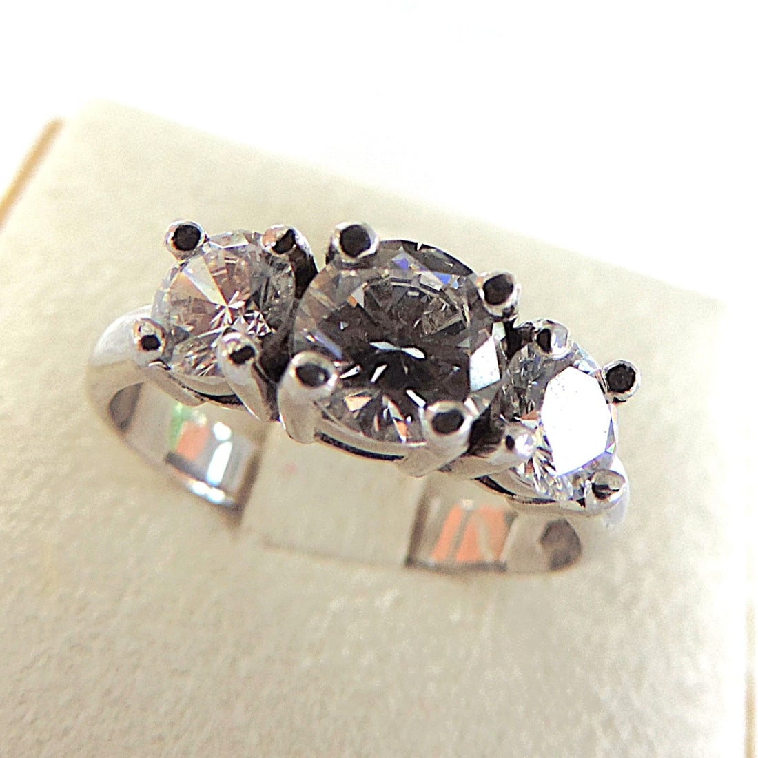 925 Silver 1.26 Carat Moissanite Trilogy Ring - 3