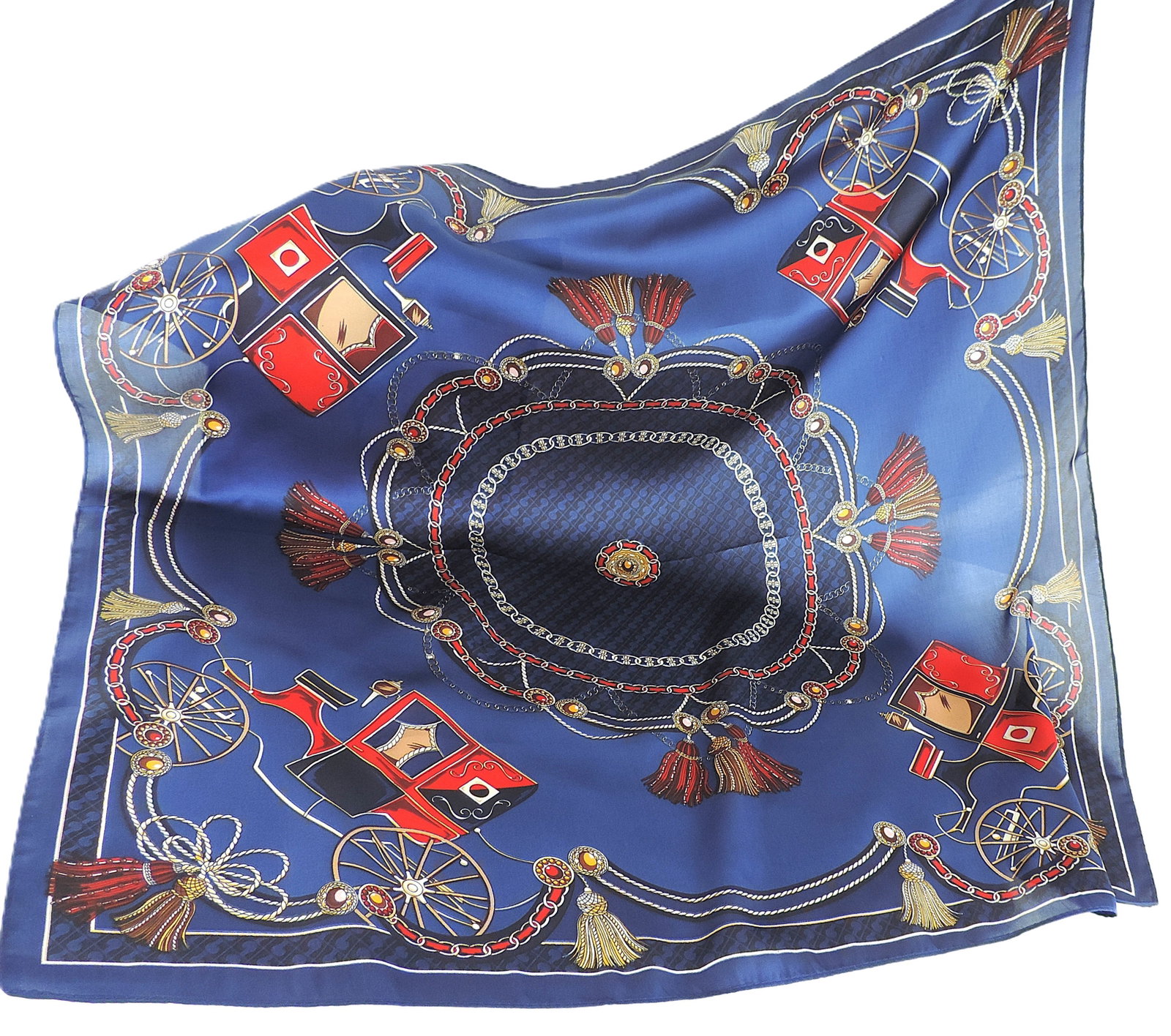 Moneté Paris 100% Silk Equestrian Style Print Scarf 'New' - 2