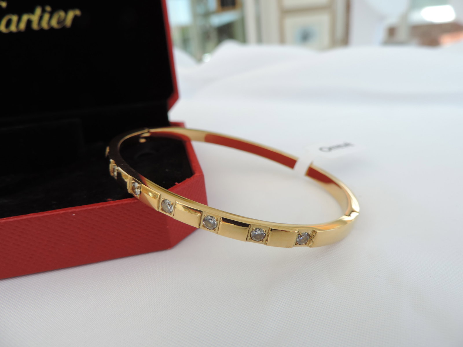 Orrevé 18k Gold Plated White Zircon Gemstone Bracelet 'New' - 4