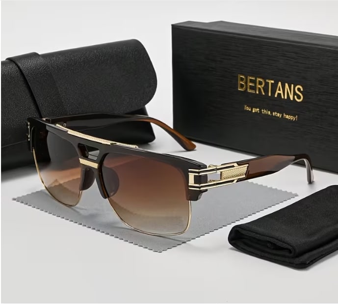 BERTANS Retro Large Oversize Sunglasses Unisex 'New' - 6