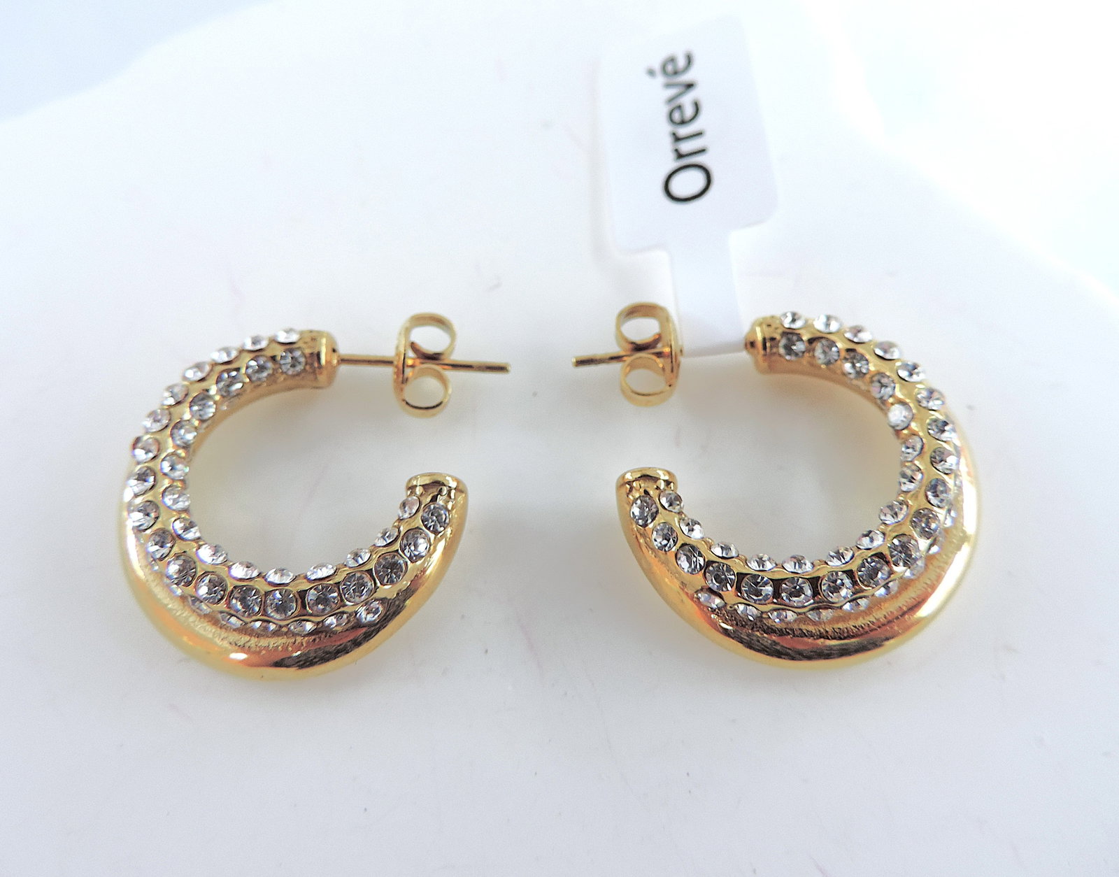 Orrevé Gold Plated CZ Gemstone Hoop Earrings - 2