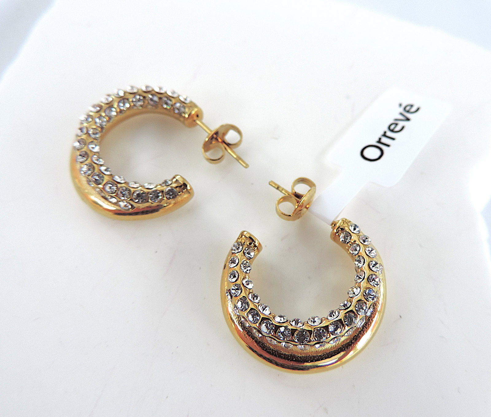 Orrevé Gold Plated CZ Gemstone Hoop Earrings - 4