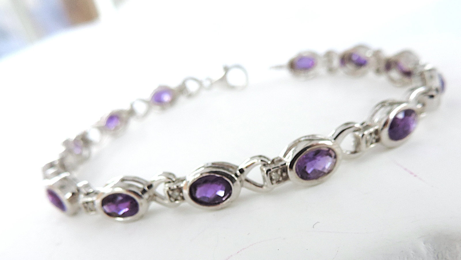 Artisan 925 Silver 5.85 Carat Amethyst Gemstone Bracelet - 2