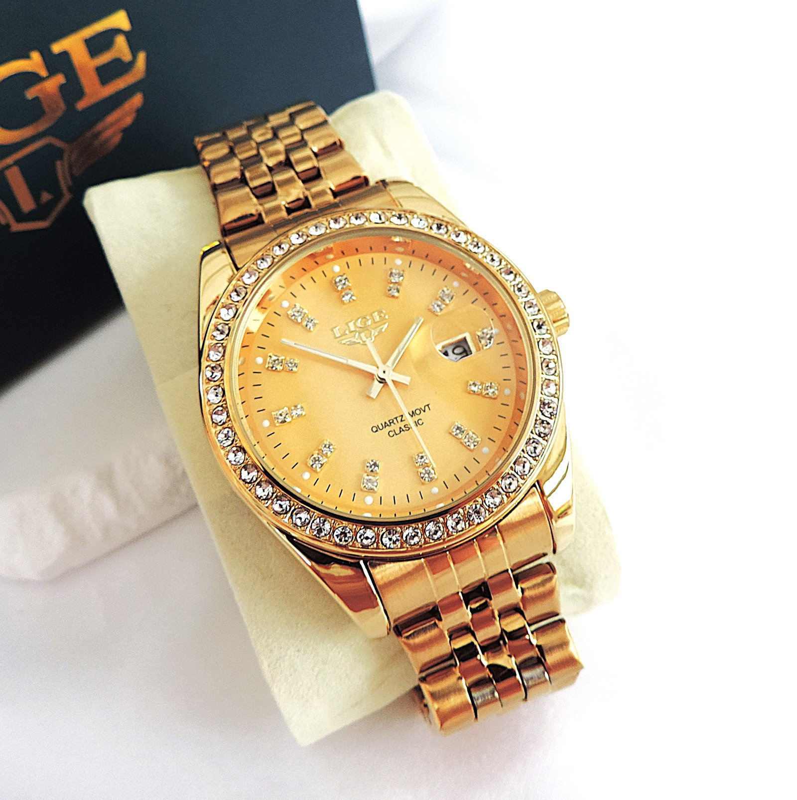 LIGE Men's Bracelet Watch Quartz Movement 41mm Dial 'New Boxed' - 3