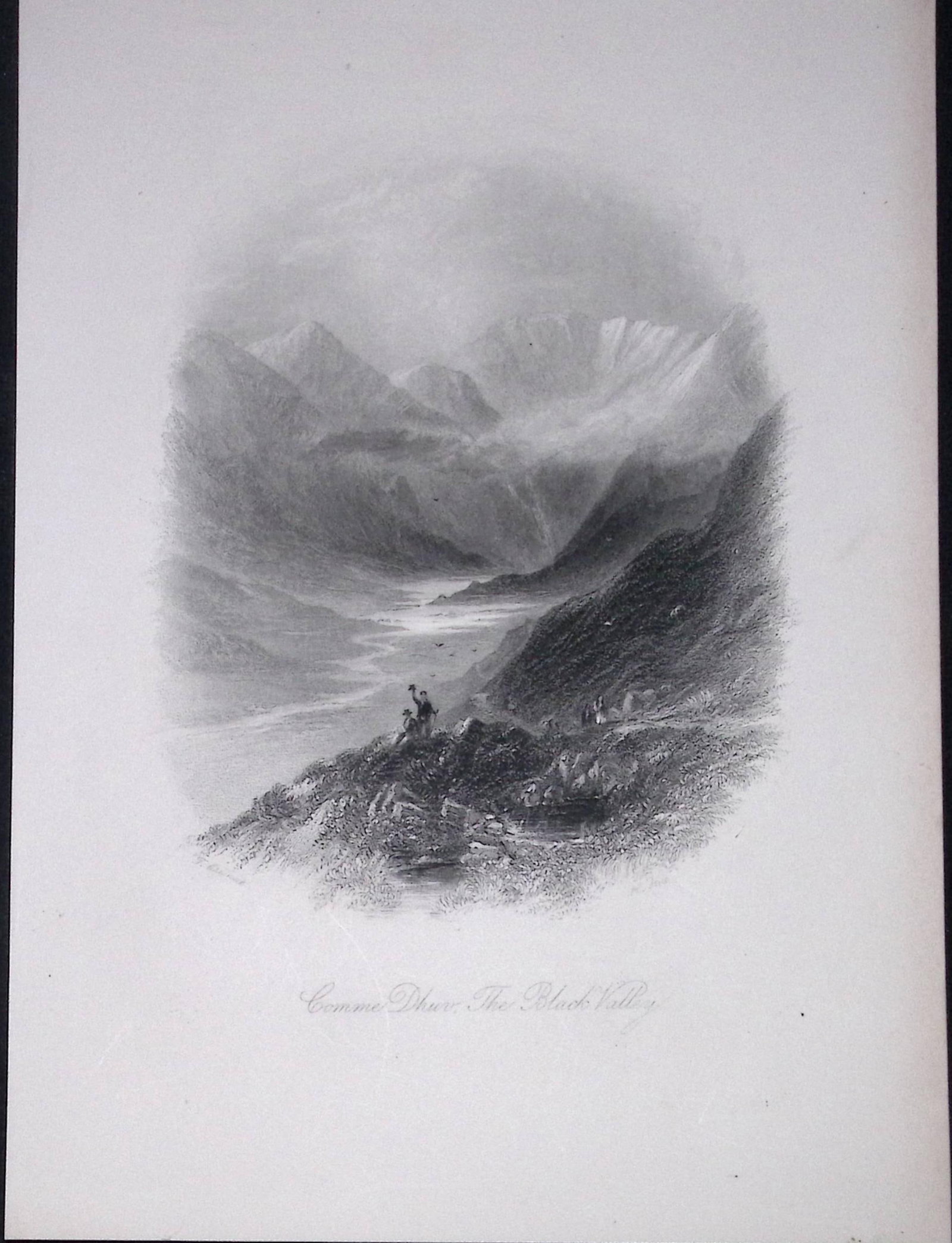 Ireland the Black Valley Kerry Antique 183 Years-Old Steel-Engraving-31. (1 of 1)