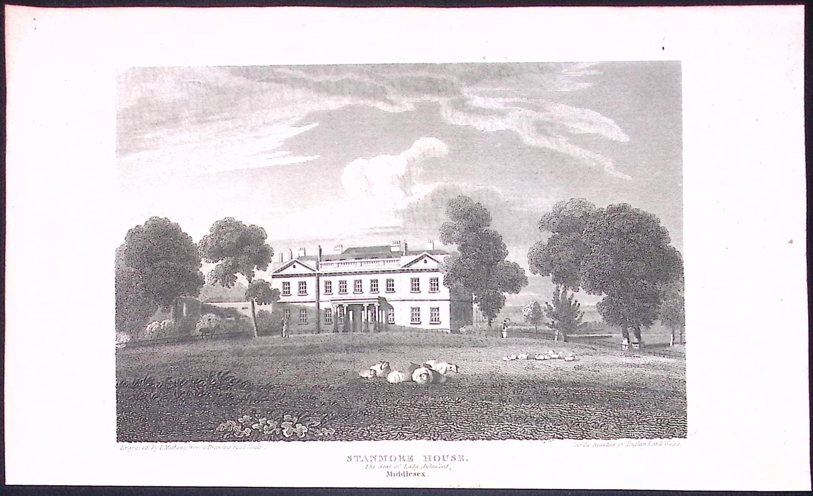 Stanmore House Harrow London Antique 200 Years-Old Steel-Engraving-249: Title: Stanmore House Harrow London Antique 200 Years-Old Steel-Engraving-249 Description: This London Georgian Antique Print Was Removed from a First Edition of. The Beauties of England and Wa