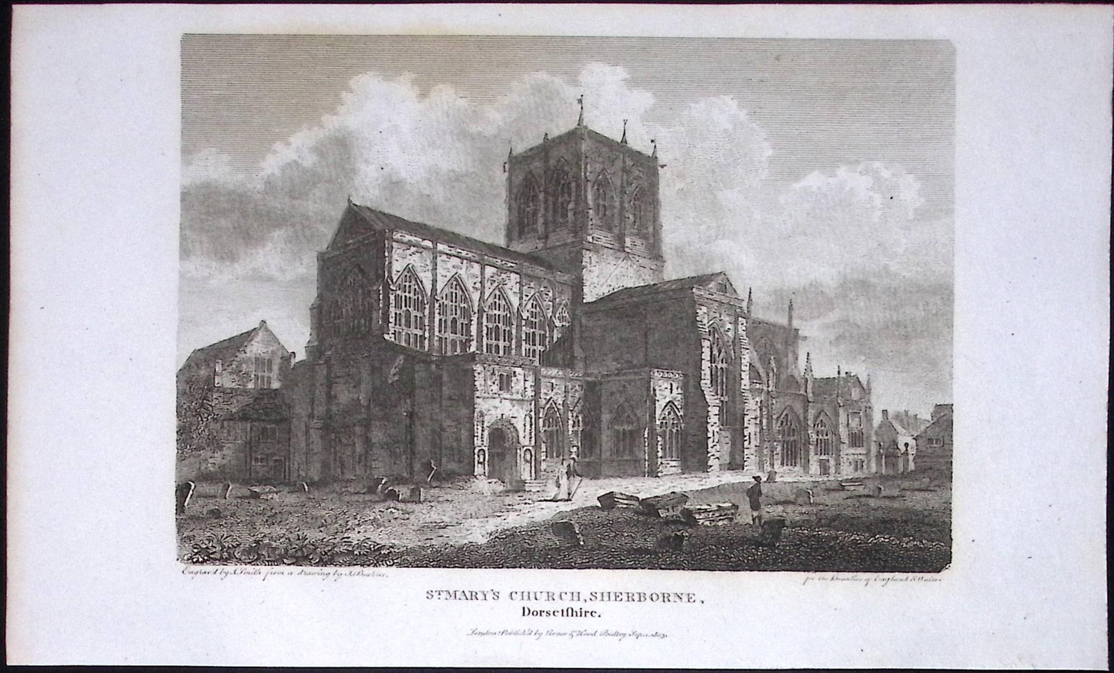 St Marys Church Sherbourne Dorset Antique 223 Years-Old Georgian Steel-Engraving-185: Title: St Marys Church Sherbourne Dorset Antique 223 Years-Old Georgian Steel-Engraving-185 Description: This Dorsetshire Georgian Antique Print Was Removed from a First Edition of. The Beauties of