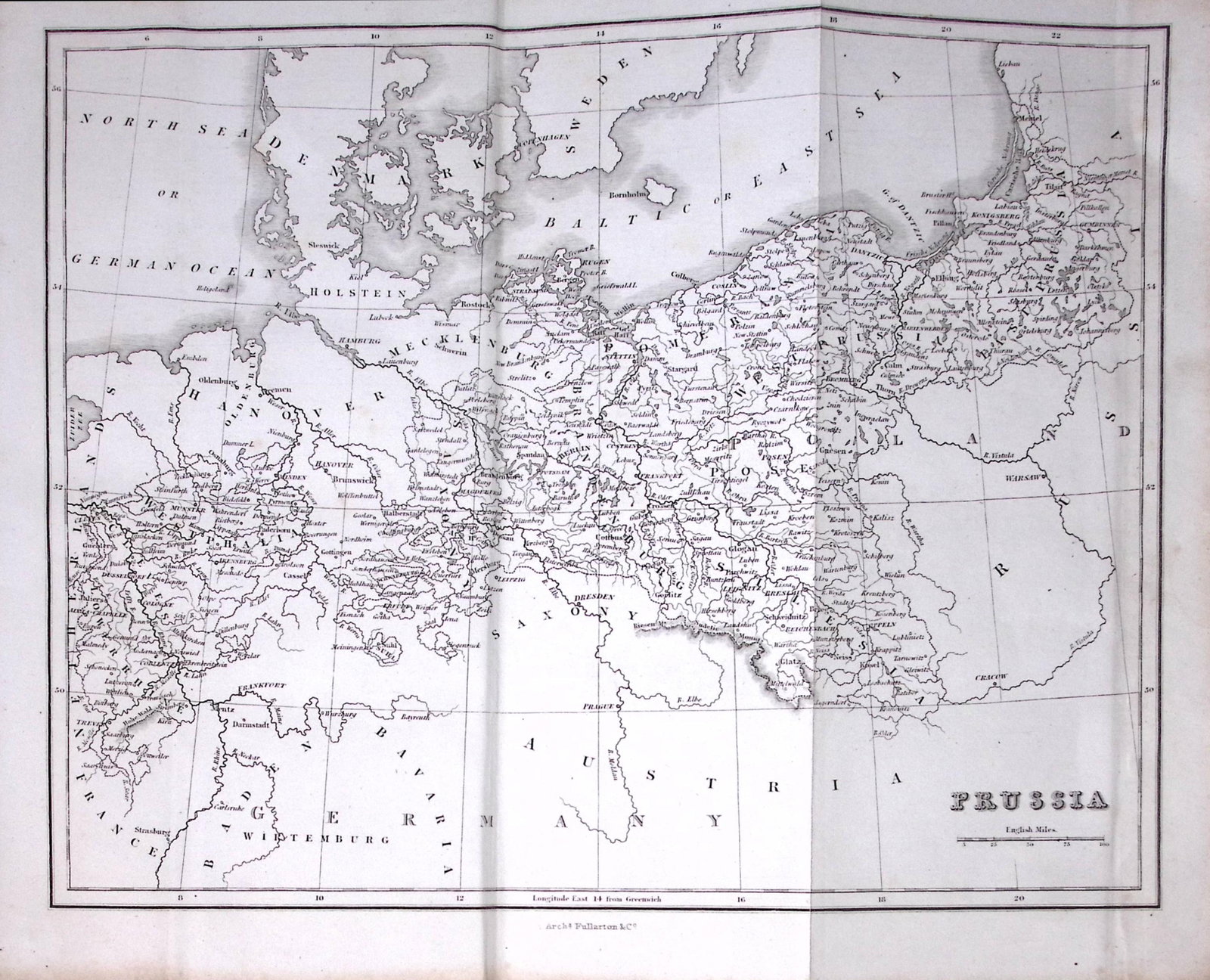 Prussia Detailed Antique 179-Year-Old Engraved Map-12-TR: Title: Prussia Detailed Antique 179-Year-Old Engraved Map-12-TR Description: This Antique Map was Removed from an Edition of. System of Geography By James Bell and Was Published By A Fullarton &