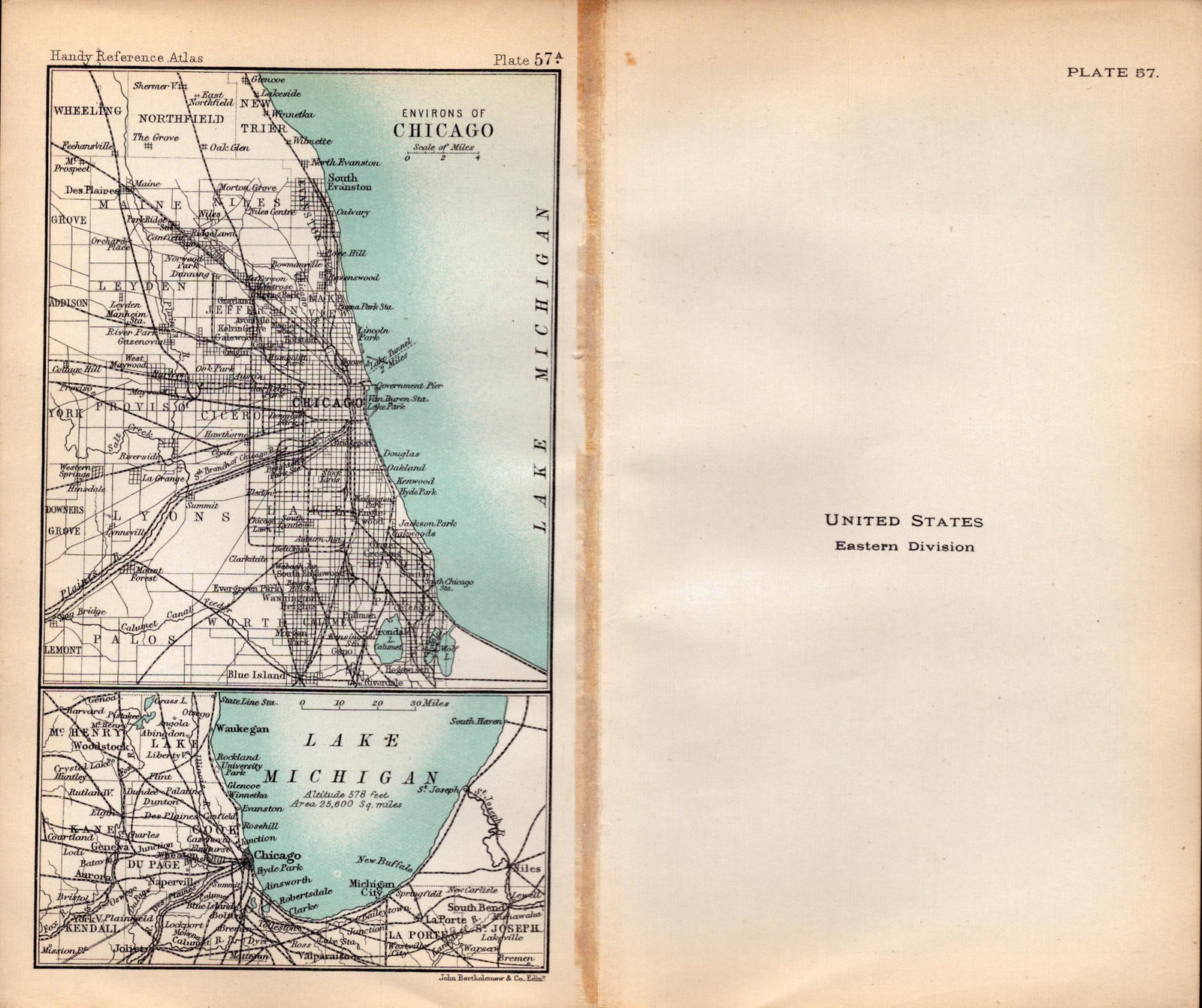 USA Eastern Division Double Sided Victorian Antique 1896 Map. - 2