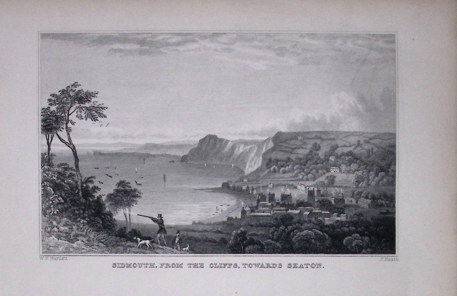 Sidmouth From The Cliffs Devonshire Antique 193 Years-Old Steel-Engraving-40: Title: Sidmouth From The Cliffs Devonshire Antique 193 Years-Old Steel-Engraving-40 Description: This Antique Steel Engraving Was Removed from a 193-Year-Old Edition of. Devon and Cornwall