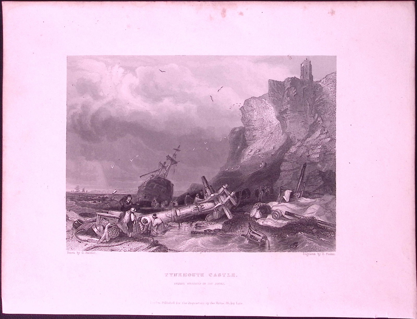 Tynemouth Castle WH Bartlett 183 Years-Old Antique Steel Engraving-46: Title: Tynemouth Castle WH Bartlett 183 Years-Old Antique Steel Engraving-46 Description: This Steel Engraved Print Has Been Removed from an Antique 1842 Edition of. Finden’s The Ports,