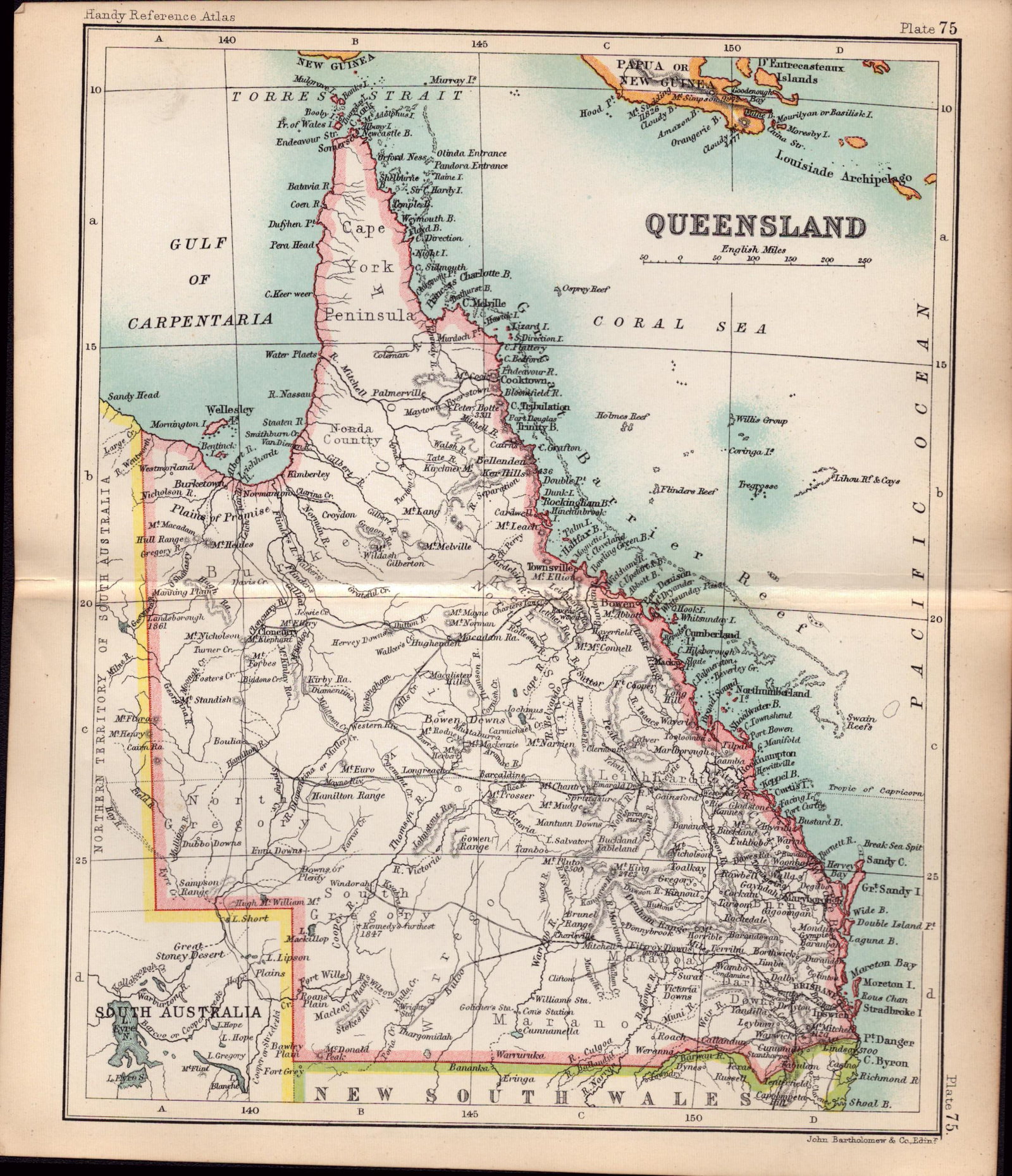 Australia Queensland Double Sided Victorian Antique 1896 Map. (1 of 3)