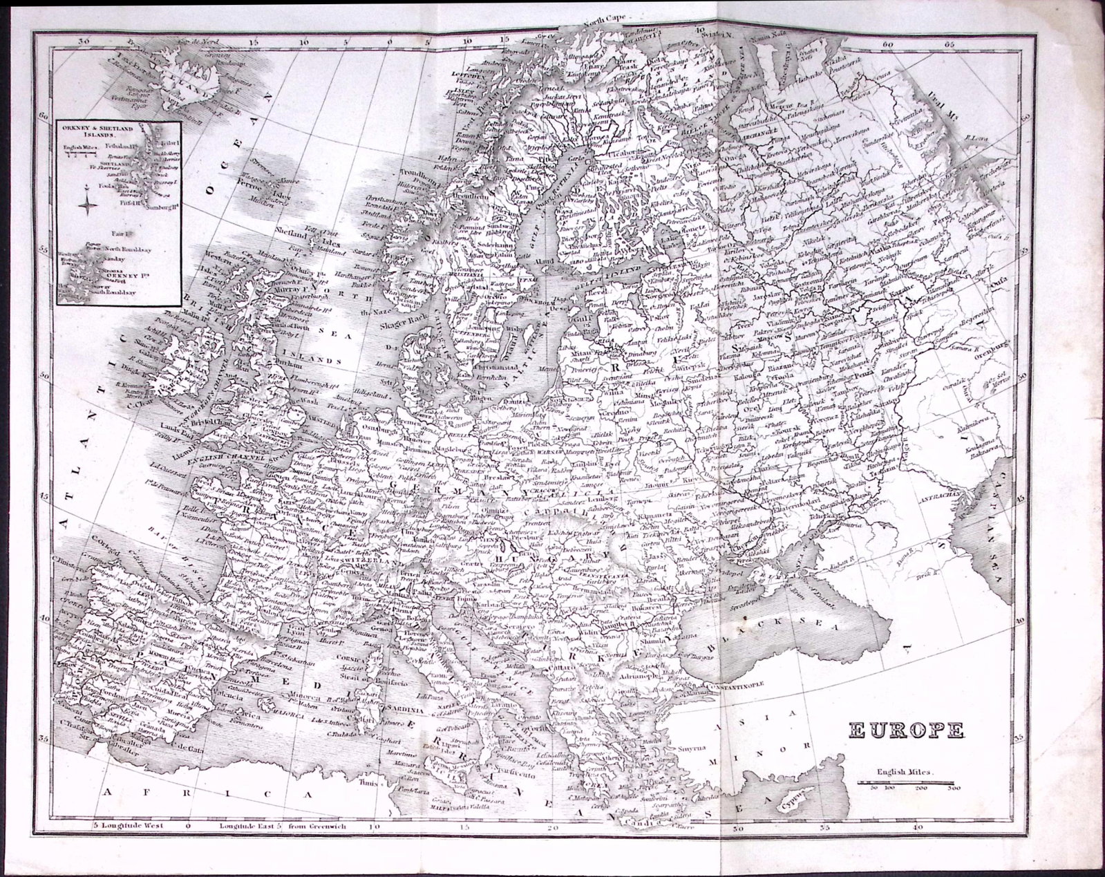 Europe Detailed Antique 179-Year-Old Engraved Map-4-TR: Title: Europe Detailed Antique 179-Year-Old Engraved Map-4-TR Description: This Antique Map was Removed from an Edition of. System of Geography By James Bell and Was Published By A Fullarton & Co