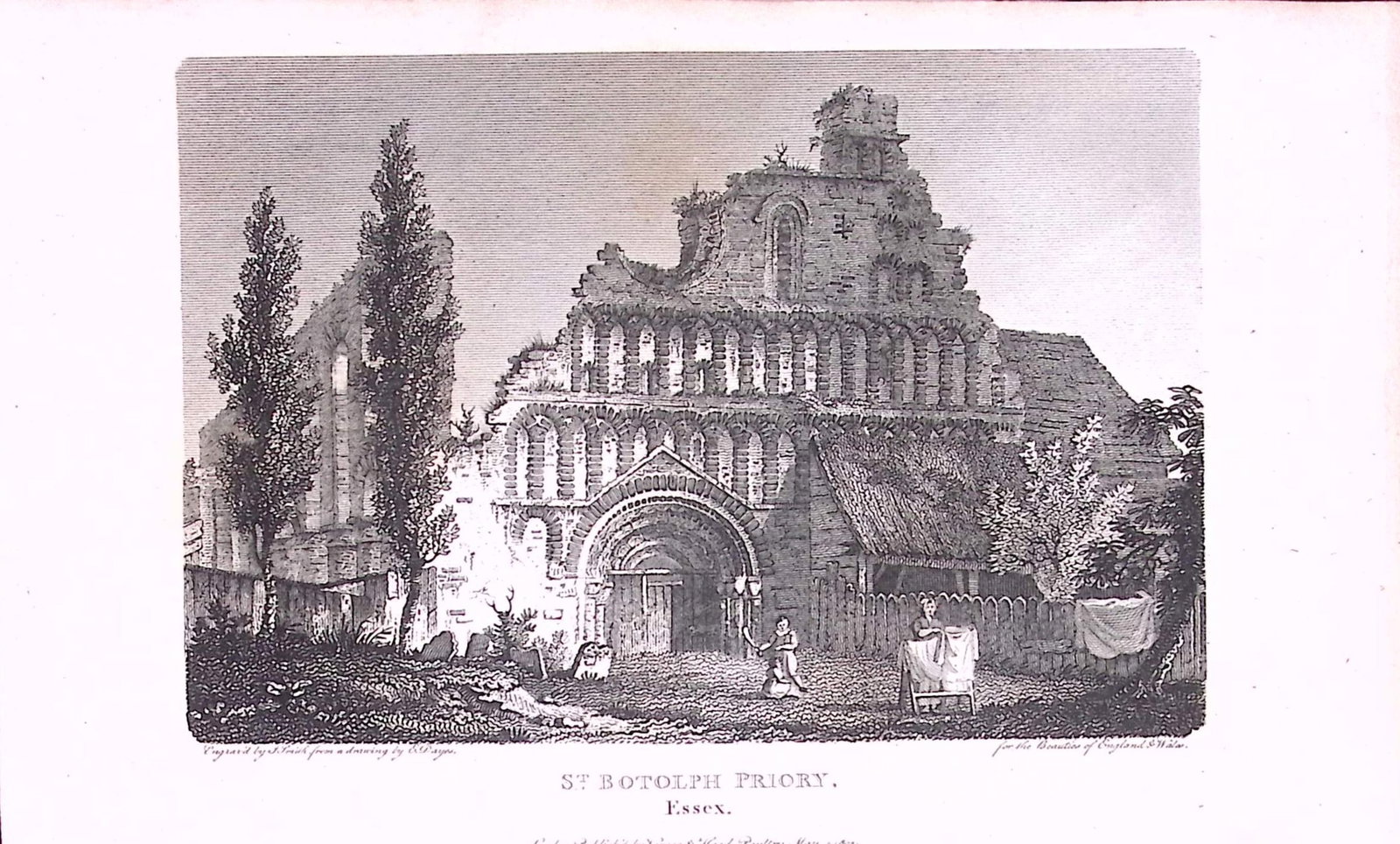 Essex St Botolph Priory Antique 222 Years-Old Steel-Engraving-164 (1 of 2)