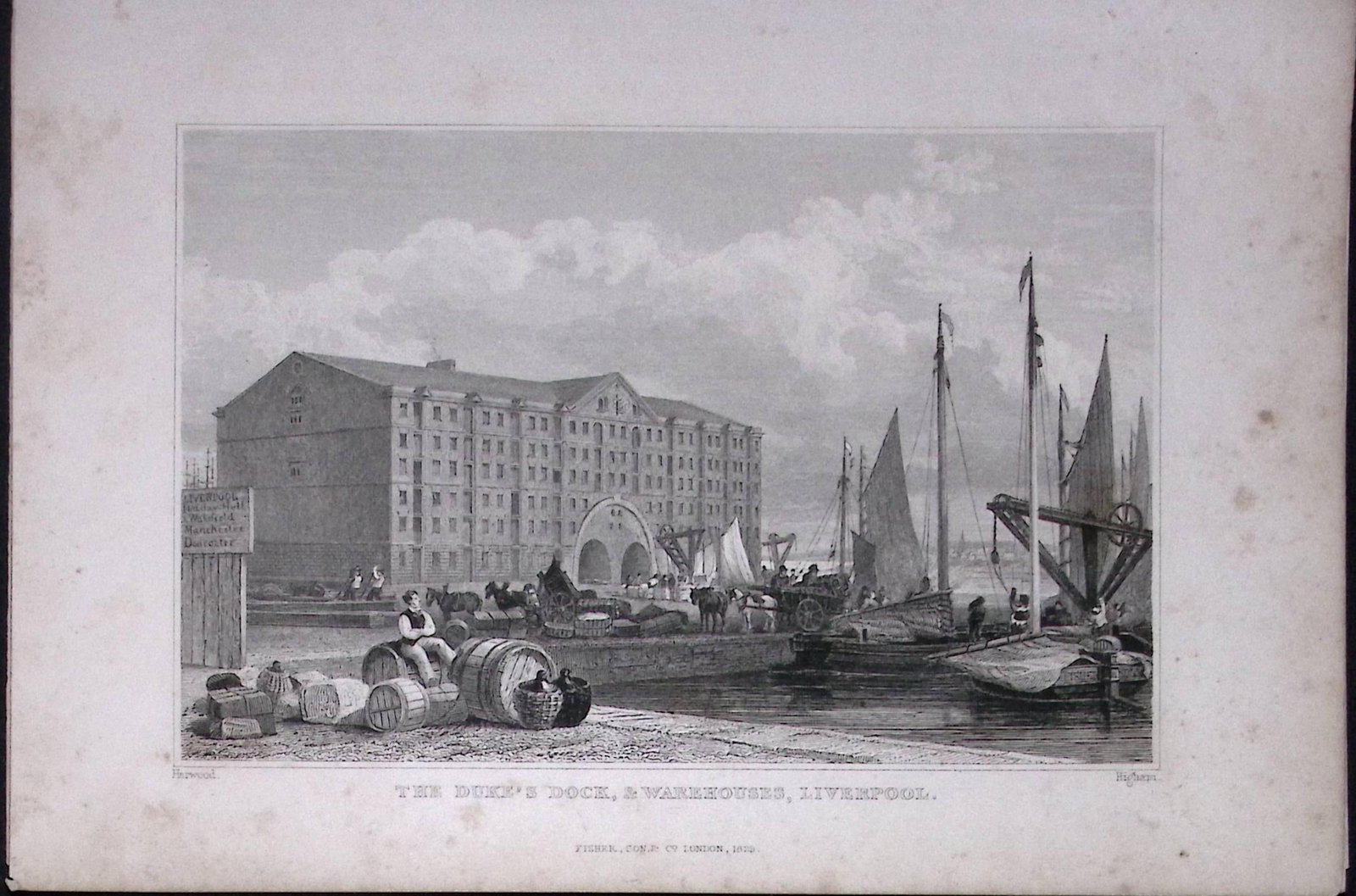 Liverpool Duke’s Dock Antique 195 Years-Old Steel-Engraving-27: Title: Liverpool Duke’s Dock Antique 195 Years-Old Steel-Engraving-27 Description: This Antique Steel Engraving Was Removed from a 195-Year-Old Edition of. Lancashire Illustrated in a Ser