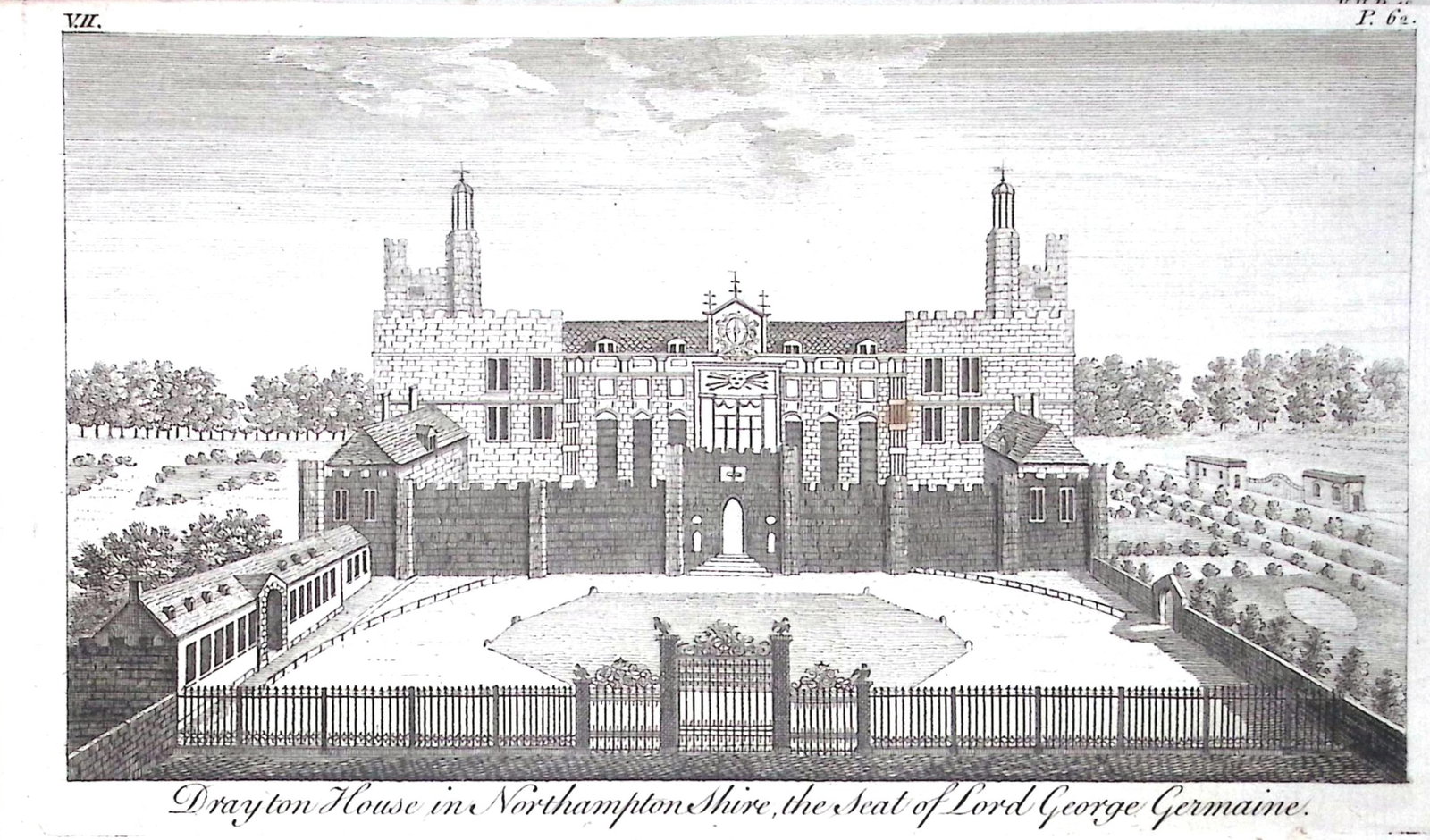 Northamptonshire Drayton House Rare Georgian Copper Antique 1776 Engraving-142. (1 of 2)