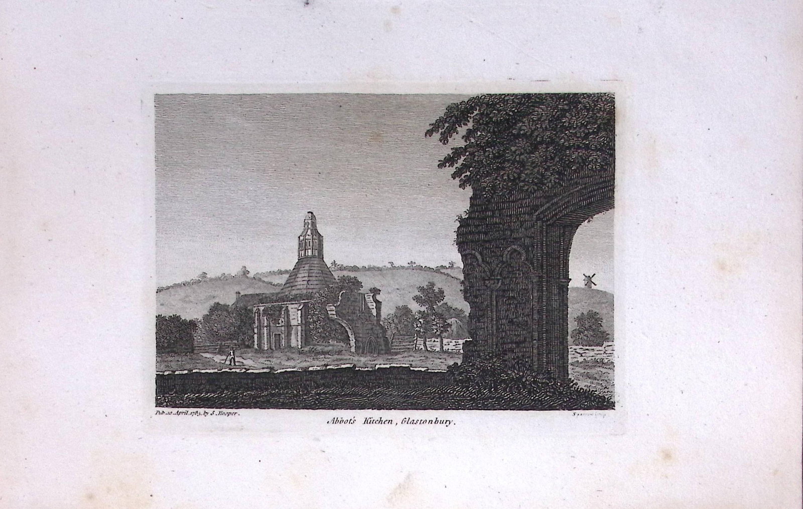 Glastonbury Abbot’s Kitchen Francis Grose Rare 240 Years-Old Copper Engraving-26: Title: Glastonbury Abbot’s Kitchen Francis Grose Rare 240 Years-Old Copper Engraving-26 Description: This Antique Book Plates Was Removed from an 8 Volume Edition. Francis Grose's Antiquities