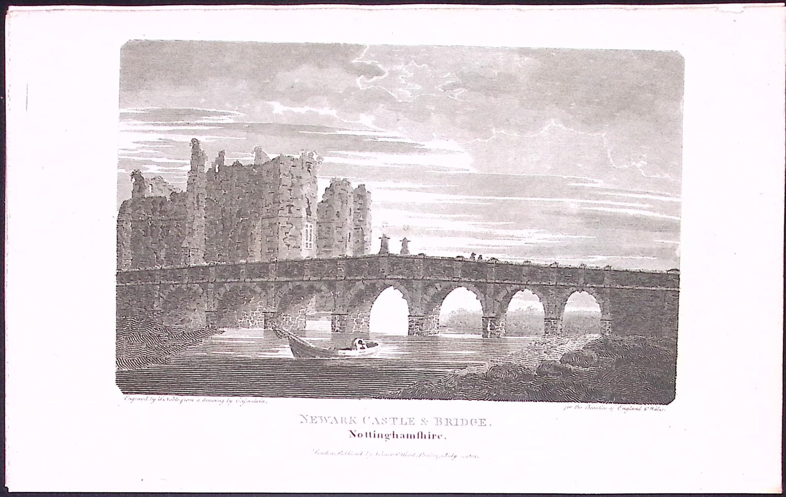 Nottinghamshire Newark Castle & Bridge 212 Years-Old Steel-Engraving-158: Title: Nottinghamshire Newark Castle & Bridge 212 Years-Old Steel-Engraving-158 Description: This Nottinghamshire Georgian Antique Print Was Removed from a First Edition of. The Beauties of