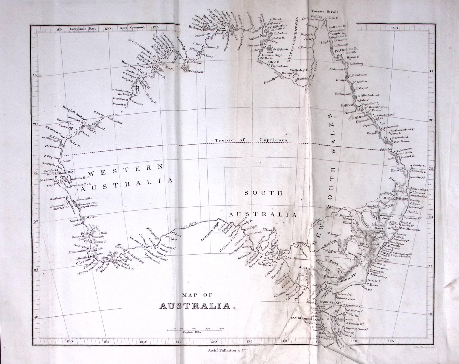 Australia Detailed Antique 179-Year-Old Engraved Map-3-TR: Title: Australia Detailed Antique 179-Year-Old Engraved Map-3-TR Description: This Antique Map was Removed from an Edition of. System of Geography By James Bell and Was Published By A Fullarton &