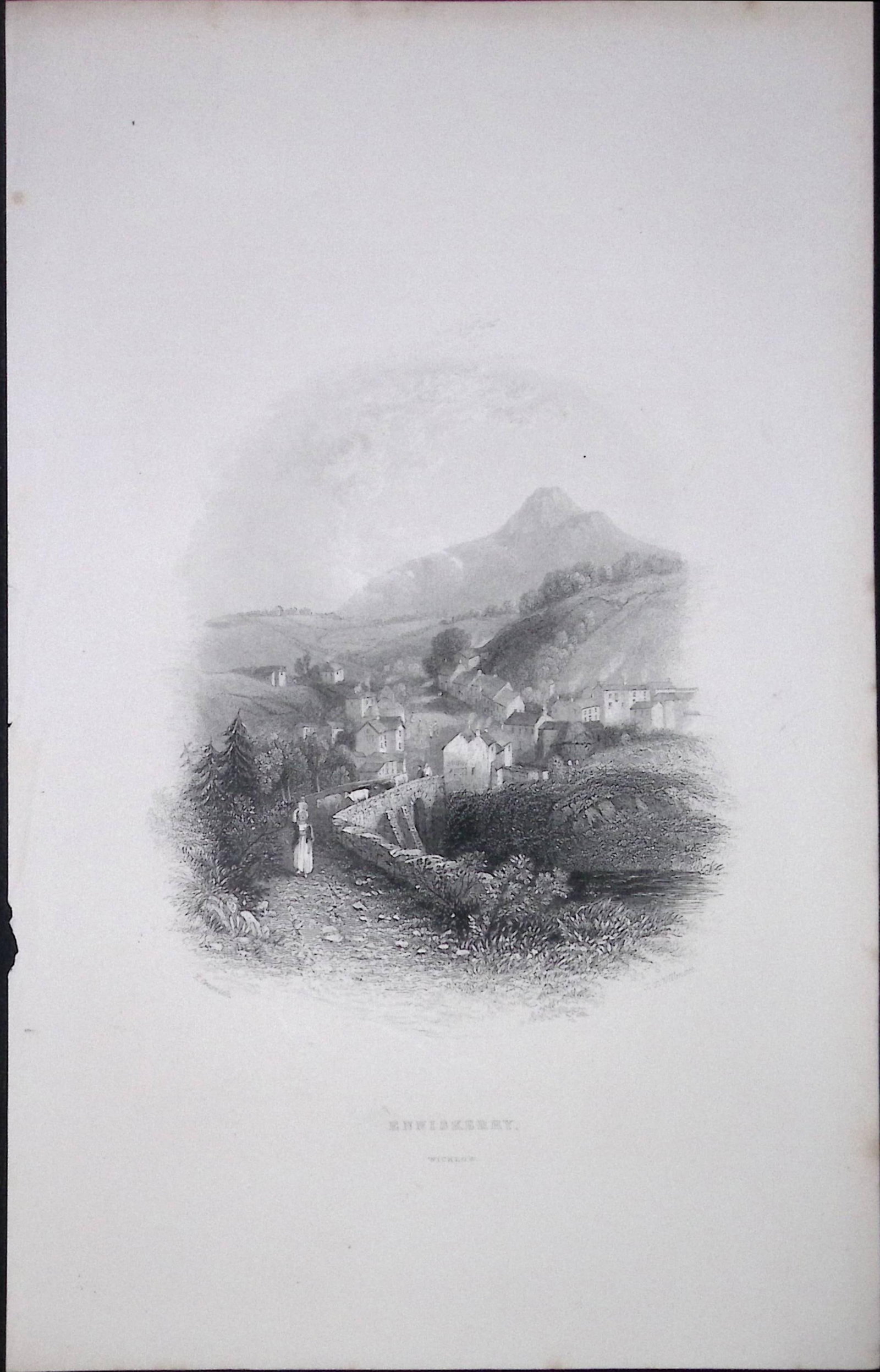 Ireland Village of Enniskerry Wicklow Antique 183 Years-Old Steel-Engraving-18: Title: Ireland Village of Enniskerry Wicklow Antique 183 Years-Old Steel-Engraving-18 Description: Ireland Village of Enniskerry Wicklow Antique 183 Years-Old Steel-Engraving-18. The Scenery an