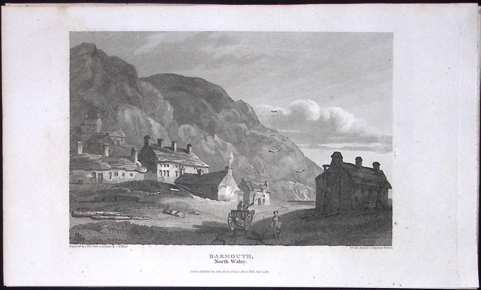 View of Barmouth Wales Antique 213 Years-Old Georgian Steel-Engraving-205. (1 of 2)