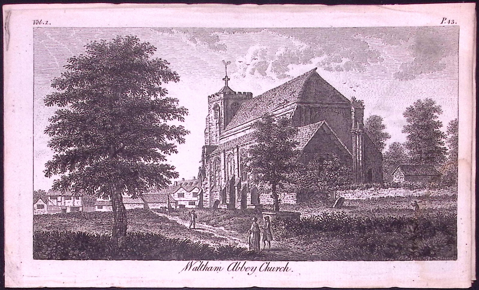 Waltham Abbey Church Rare 1776 Georgian Copper Plate Antique Engraving -75: Title: Waltham Abbey Church Rare 1776 Georgian Copper Plate Antique Engraving -75 Description: This Nearly 250-Year-Old Antique Piece Was Removed from an Edition of. A New Display of the Beauties of