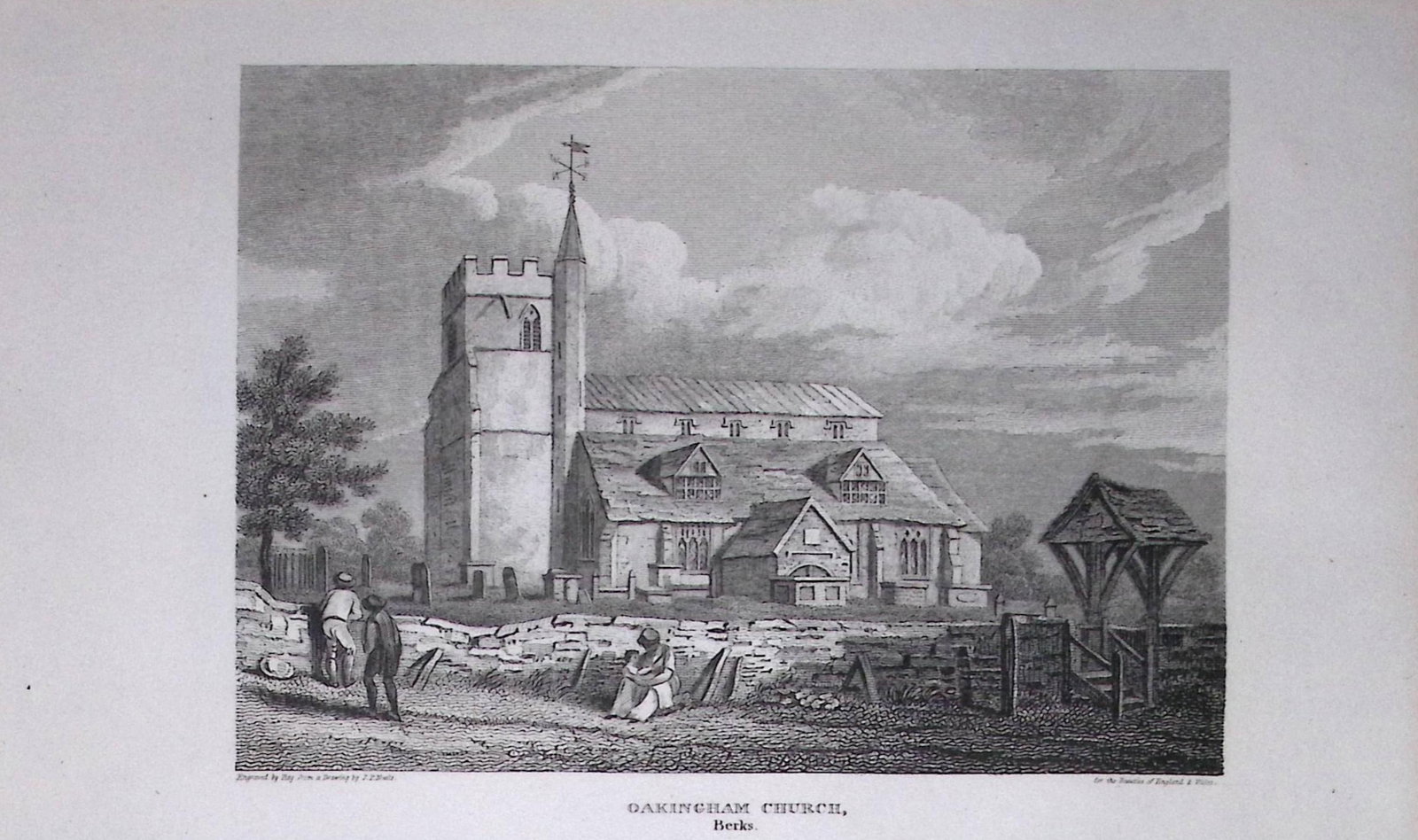 Oakingham Church Berkshire Antique 226 Years-Old Georgian Steel-Engraving-440: Title: Oakingham Church Berkshire Antique 226 Years-Old Georgian Steel-Engraving-440 Description: This Georgian Antique Print Was Removed from a First Edition of. The Beauties of England and Wales