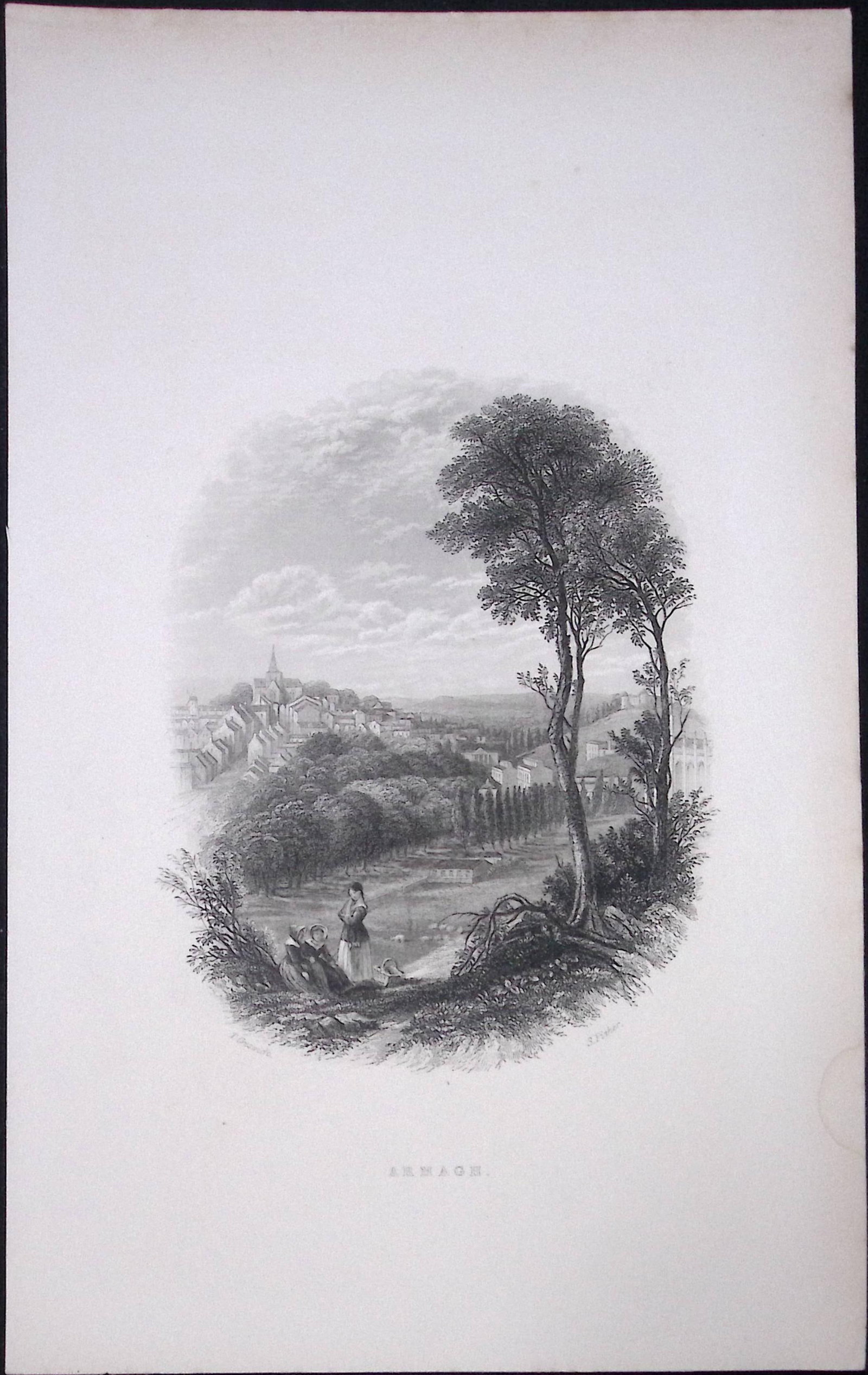 Ireland The City of Armagh Antrim Antique 183 Years-Old Steel-Engraving-47: Title: Ireland The City of Armagh Antrim Antique 183 Years-Old Steel-Engraving-47 Description: The Scenery and Antiquities of Ireland, Illustrations by WH Barlett. And published in 1843 During