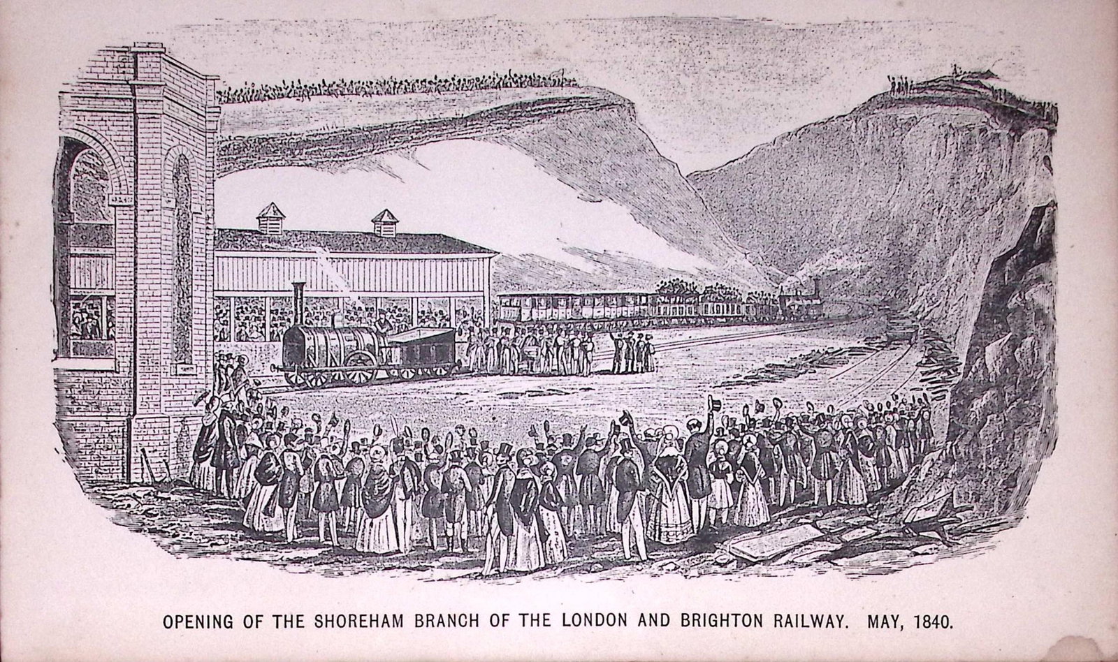 Brighton London & Brighton Railway (1840) Antique 134-Year-Old Print-22-TR (1 of 2)