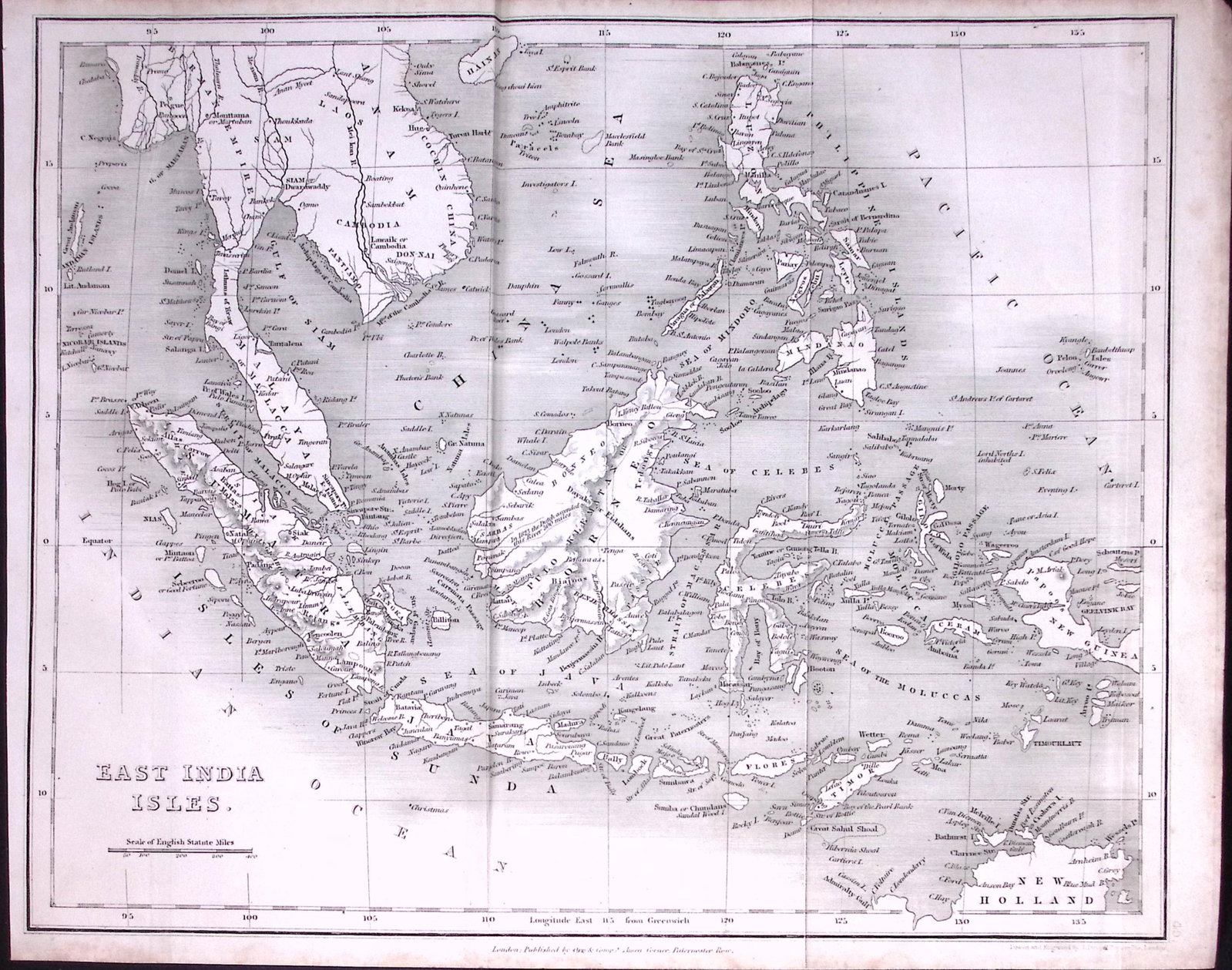 East India Isles Detailed Antique 179-Year-Old Engraved Map-26-TR: Title: East India Isles Detailed Antique 179-Year-Old Engraved Map-26-TR Description: This Antique Map was Removed from an Edition of. System of Geography By James Bell and Was Published By A