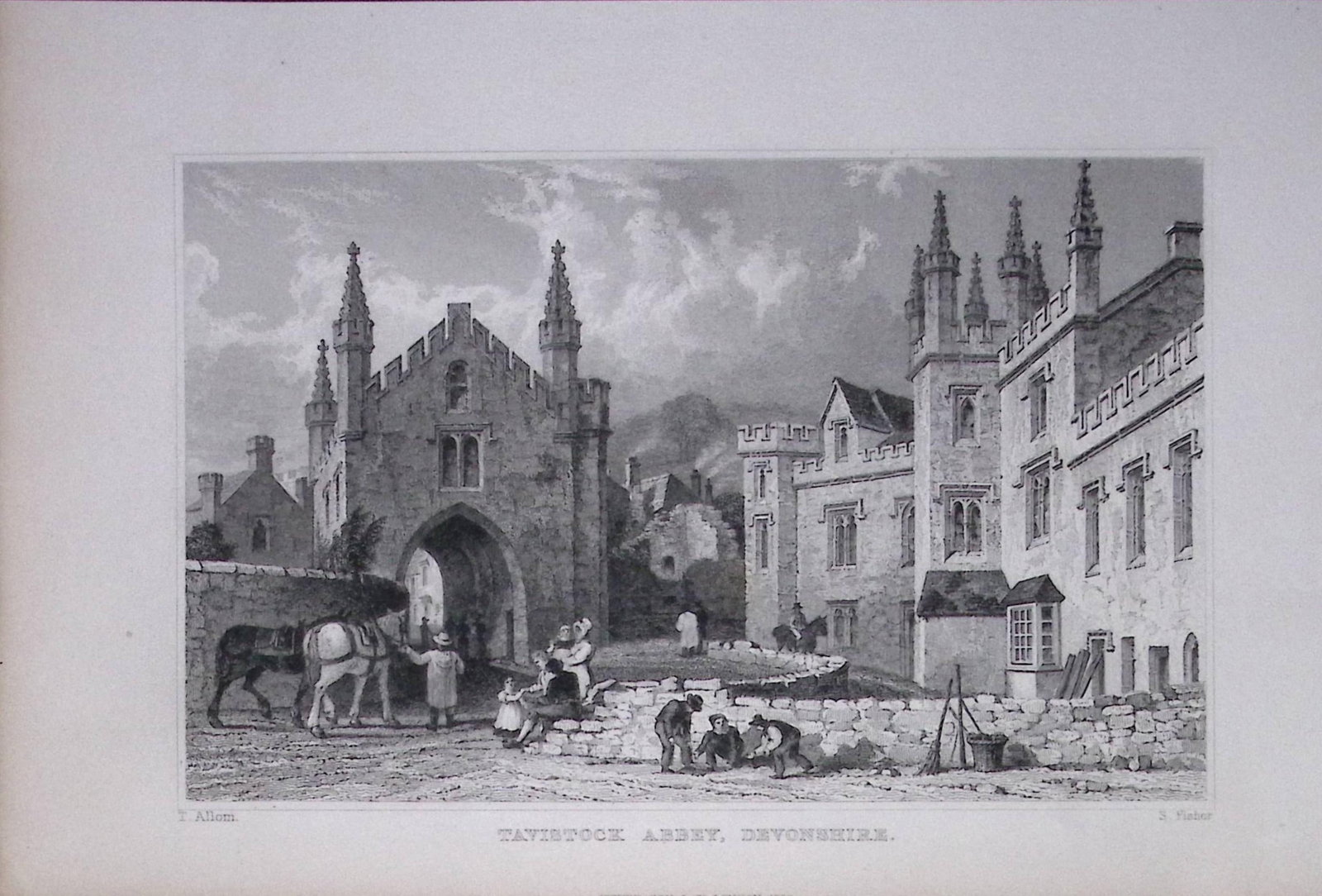 Tavistock Abbey Devonshire Antique 193 Years-Old Steel-Engraving-43: Title: Tavistock Abbey Devonshire Antique 193 Years-Old Steel-Engraving-43 Description: This Antique Steel Engraving Was Removed from a 193-Year-Old Edition of. Devon and Cornwall Illustrated i