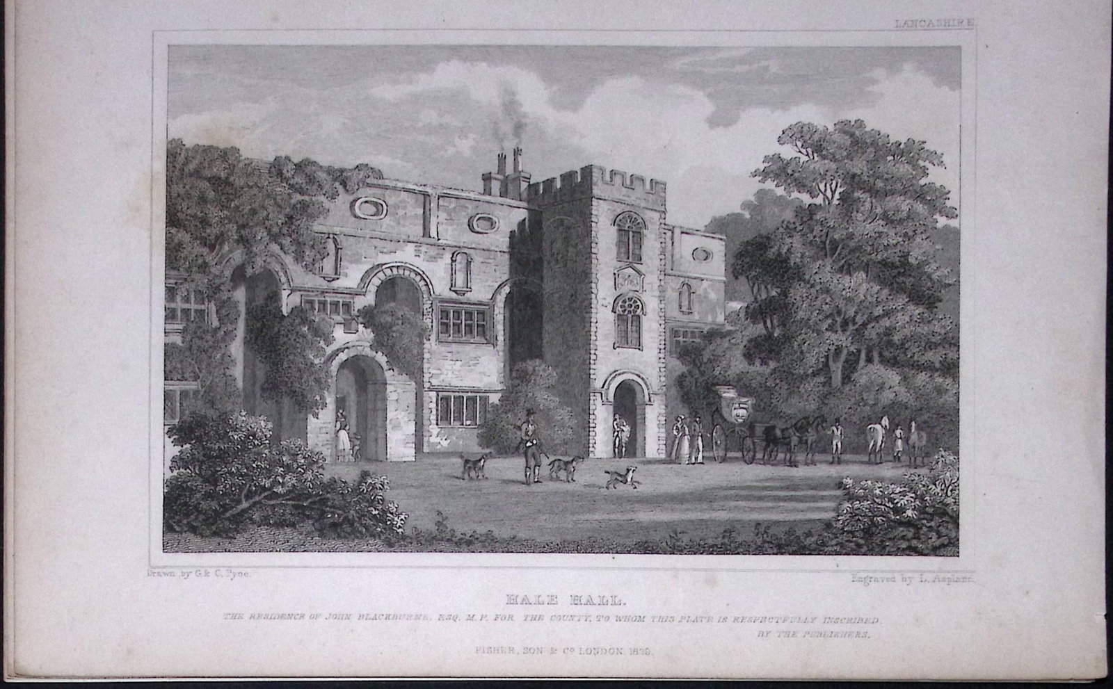 Liverpool Hale Hall Antique 195 Years-Old Steel-Engraving-41 (1 of 2)