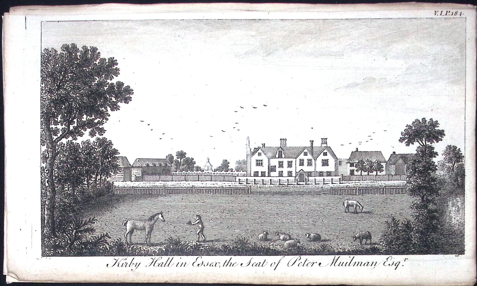Essex Braintree Kirby Hall Scarce Georgian Copper Antique 1776 Engraving-129.: Title: Essex Braintree Kirby Hall Scarce Georgian Copper Antique 1776 Engraving-129. Description: This Nearly 250-Year-Old Antique Piece Was Removed from an Edition of. A New Display of the Beauties