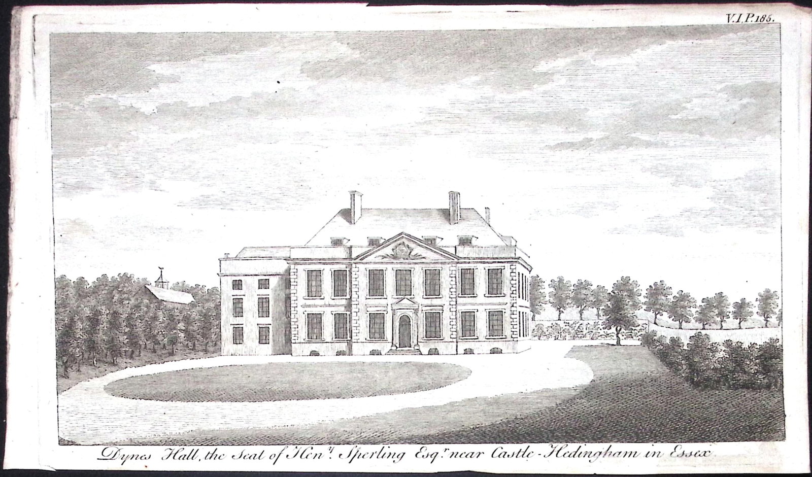 Essex Dynes Hall Scarce Georgian Copper Antique 1776 Engraving-130.: Title: Essex Dynes Hall Scarce Georgian Copper Antique 1776 Engraving-130. Description: This Nearly 250-Year-Old Antique Piece Was Removed from an Edition of. A New Display of the Beauties of England